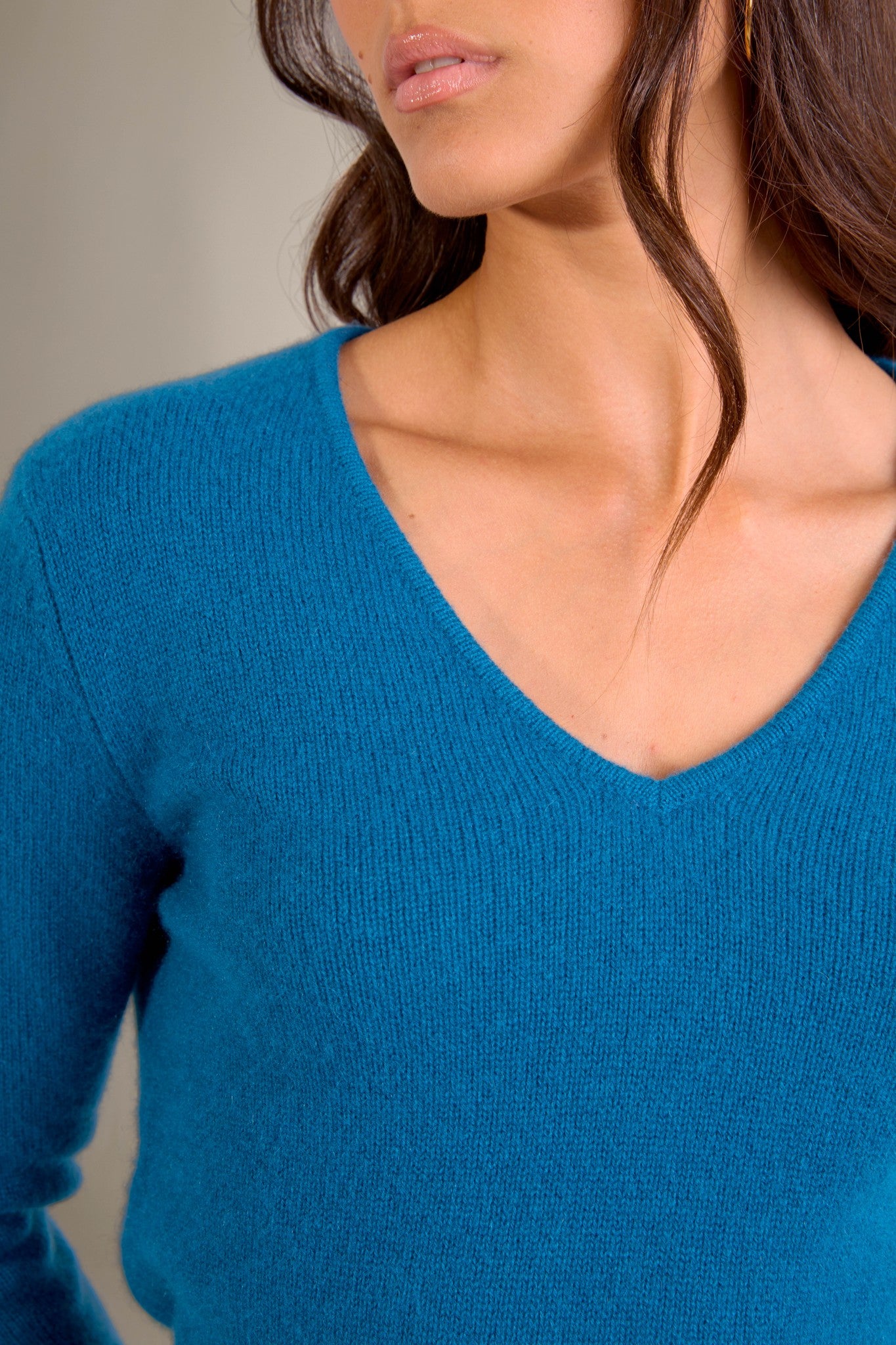 gaby pull col v 4 fils paon 100% cachemire