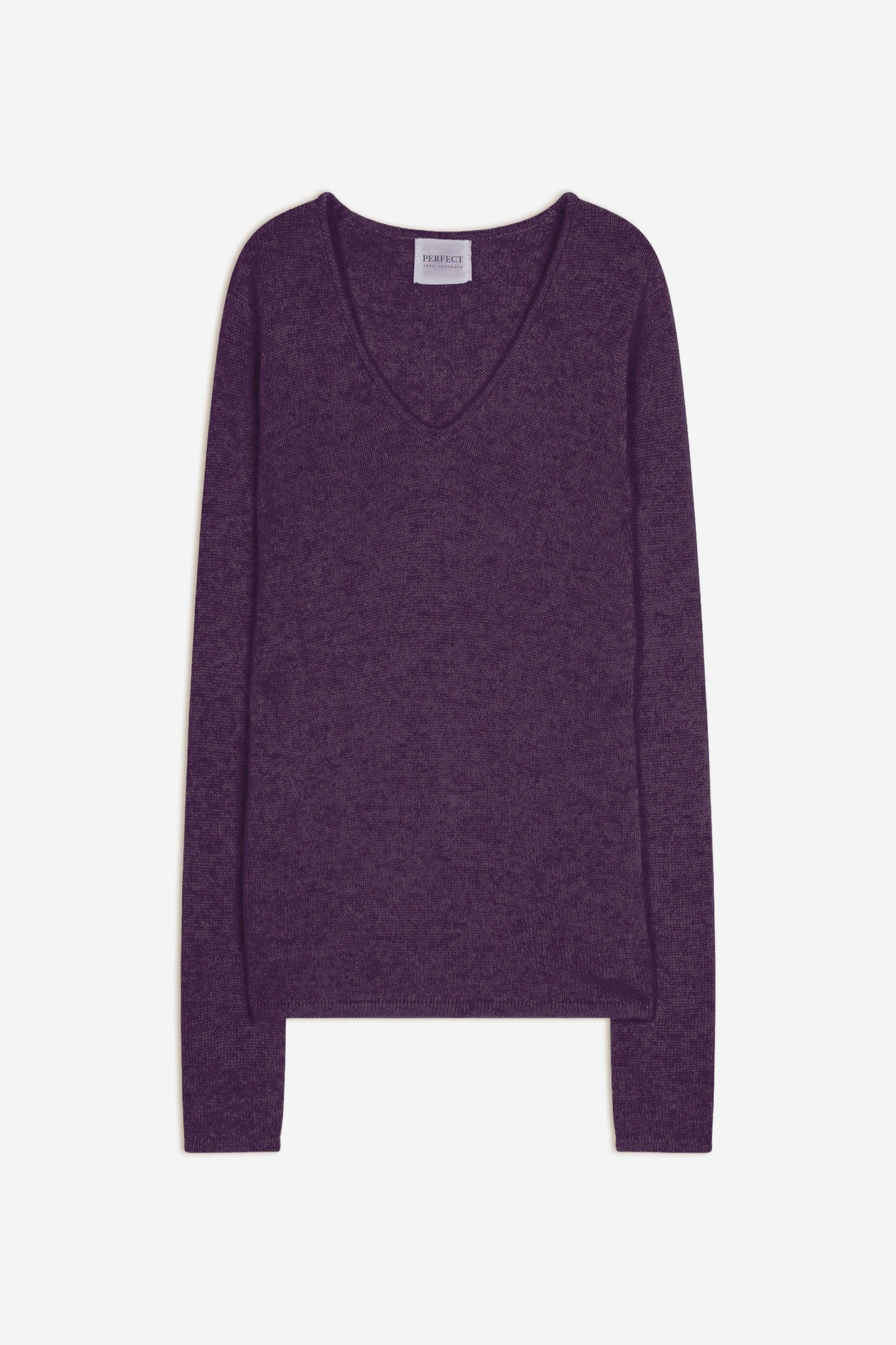 gaby pull col v 4 fils violet chiné 100% cachemire