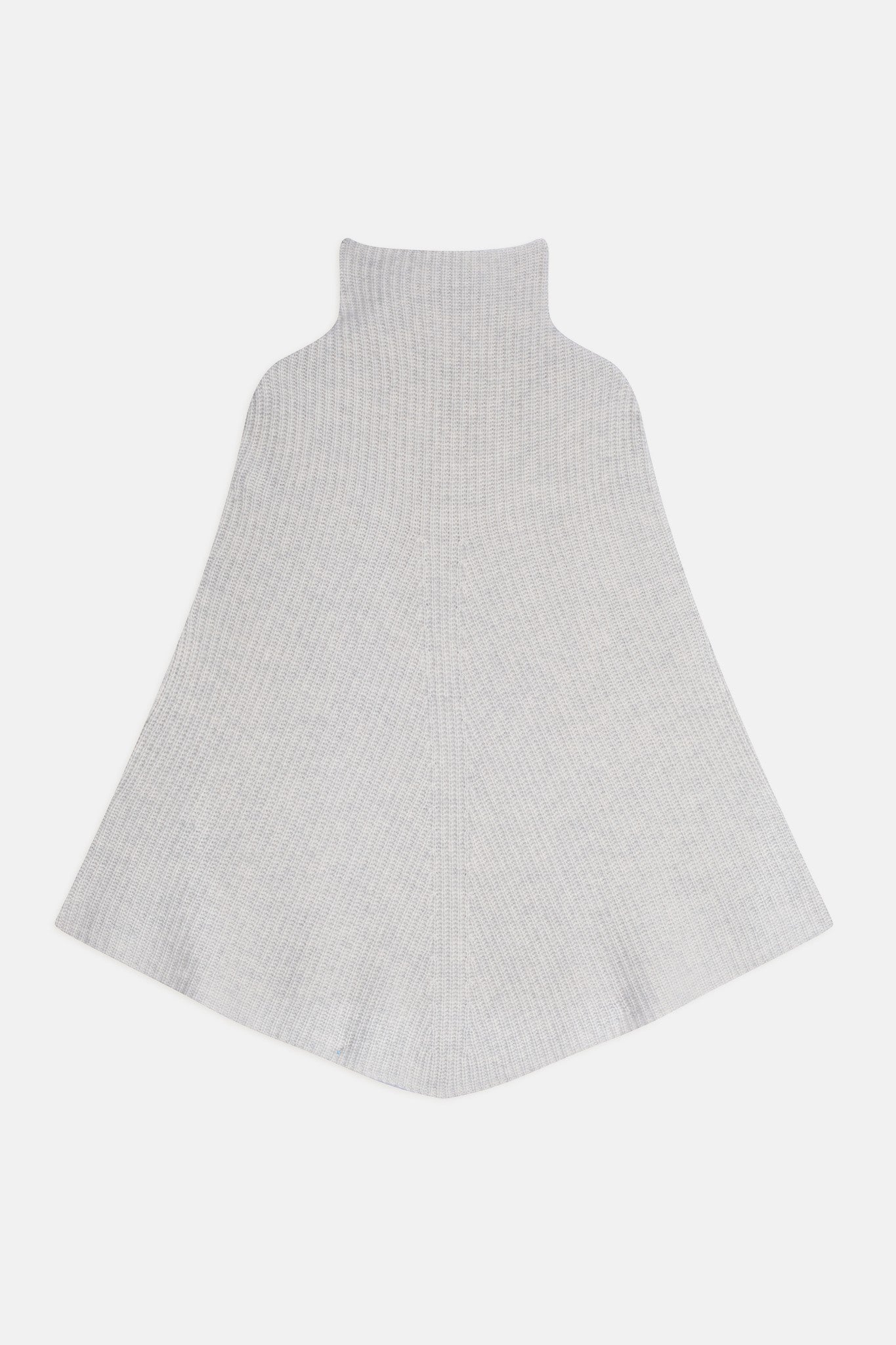 gache cape col montant 6 fils gris perle chiné 100% cachemire