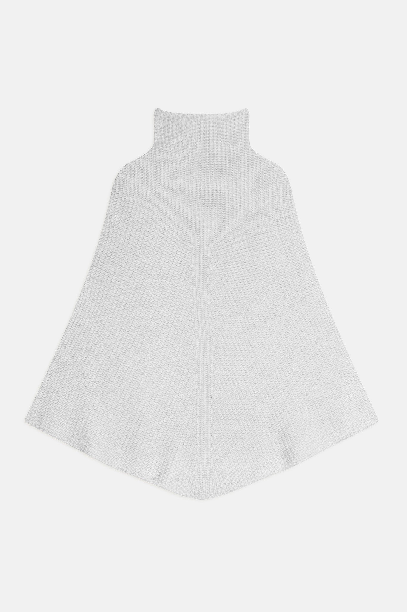 gache cape col montant 6 fils gris perle chiné 100% cachemire