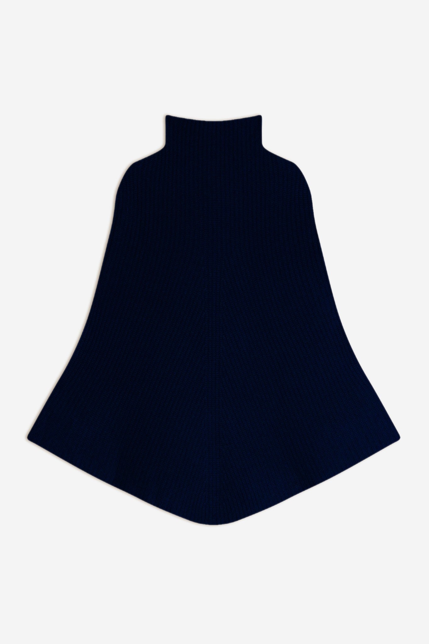 gache cape col montant 6 fils navy 100% cachemire
