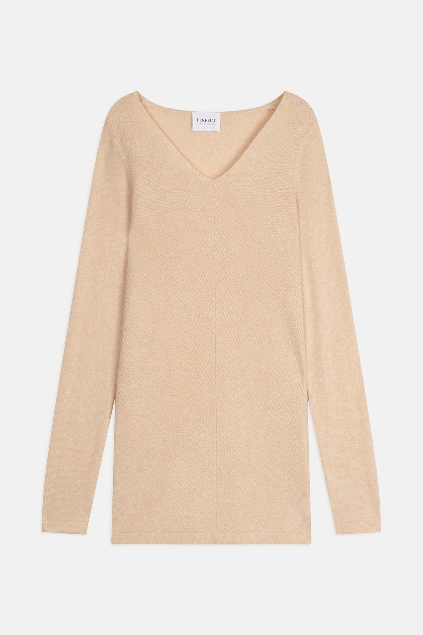 garmouth tunique col v sable 100% cachemire