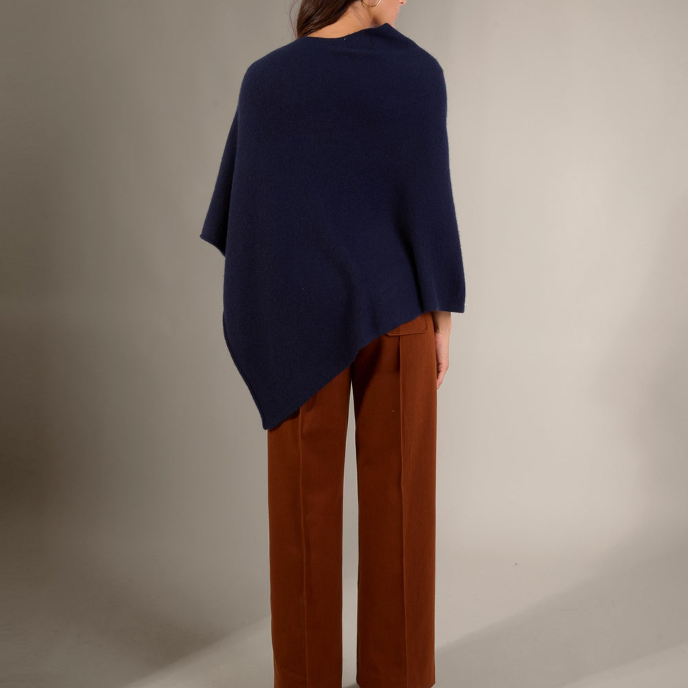 georgia poncho 4 fils navy 100% cachemire