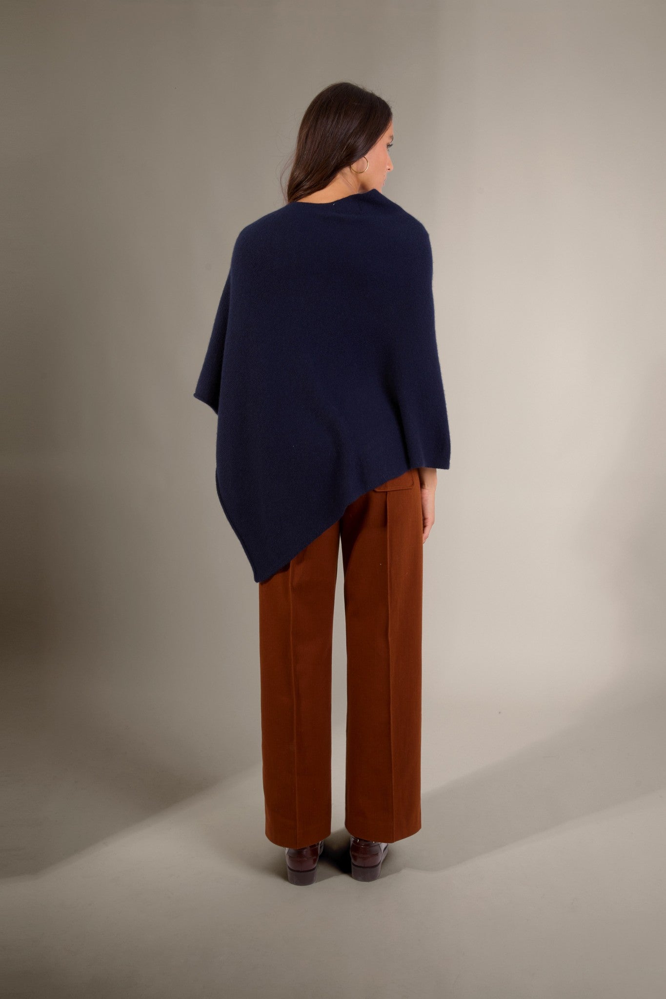 georgia poncho 4 fils navy 100% cachemire