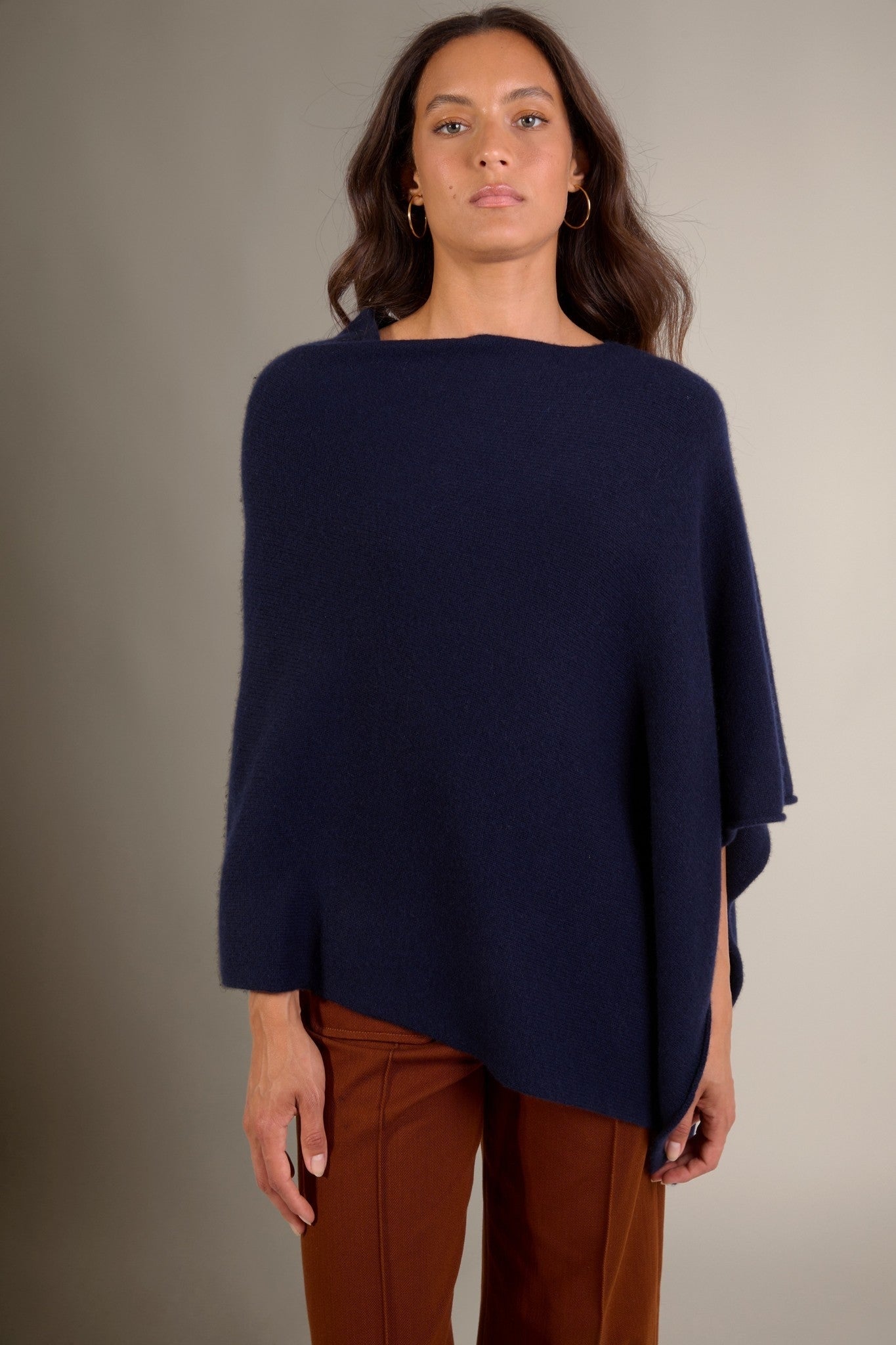 georgia poncho 4 fils navy 100% cachemire