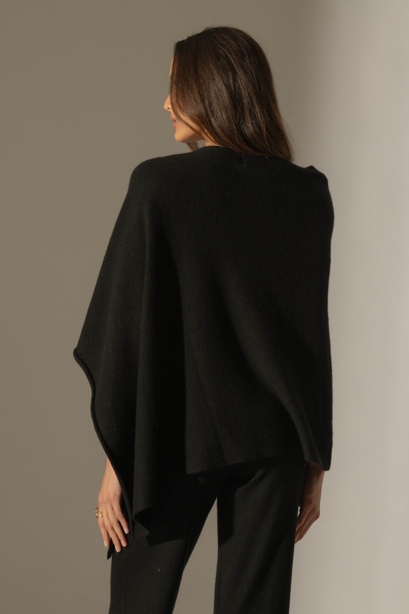 georgia poncho 4 fils noir 100% cachemire