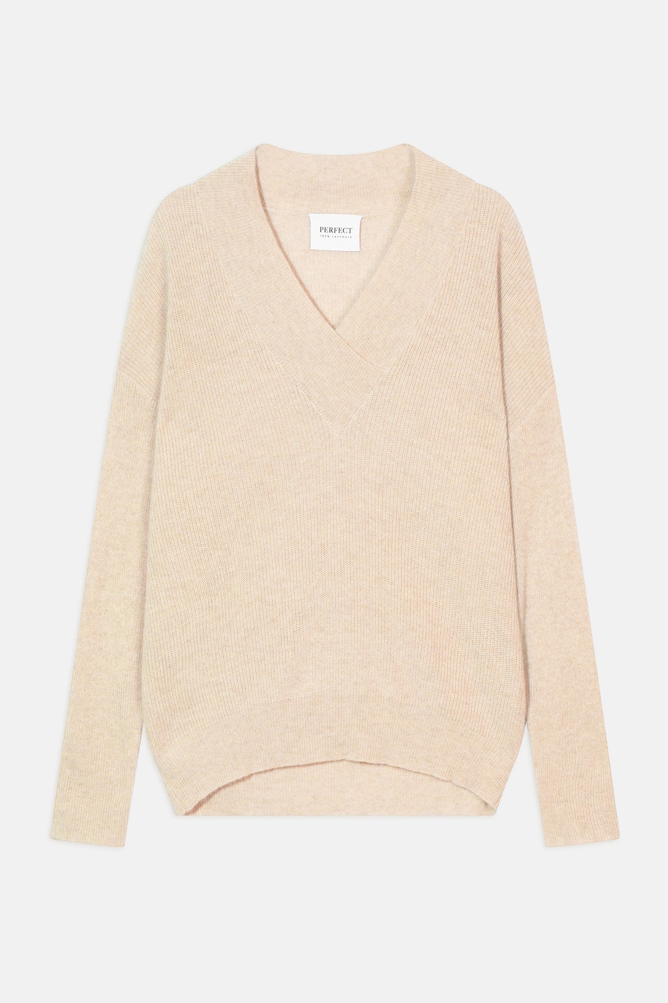 grainne pull col v croisé avoine 100% cachemire