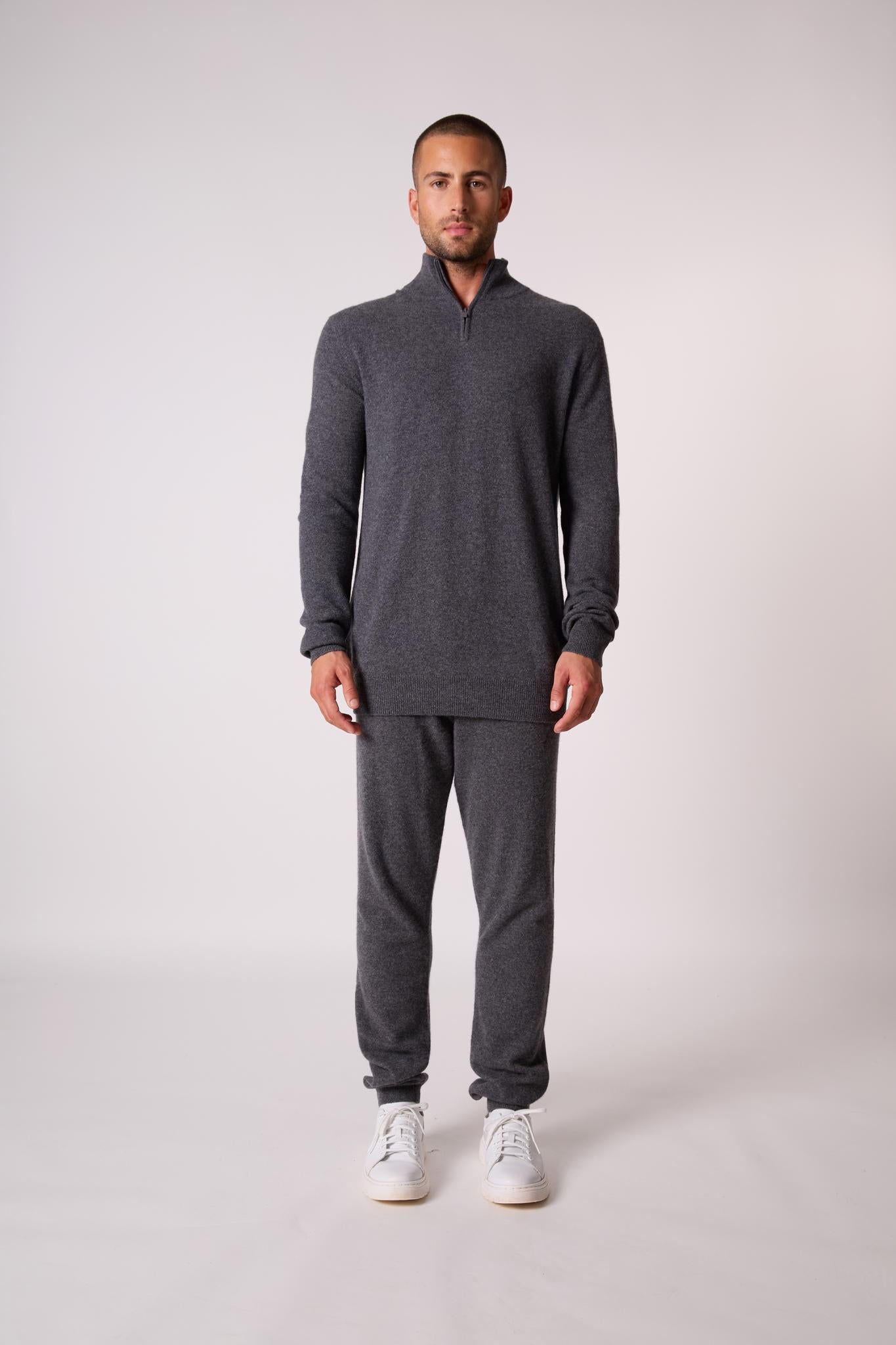 GREG pull camionneur anthracite chiné 100% cachemire