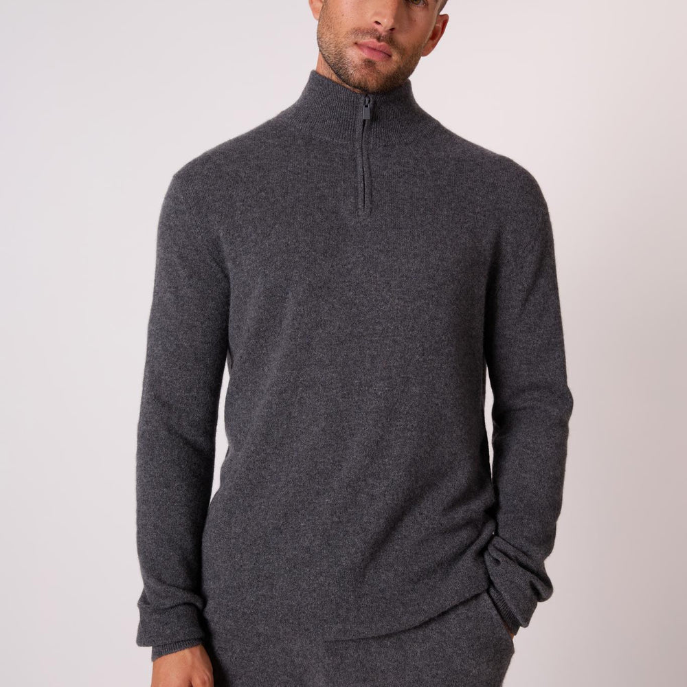 GREG pull camionneur anthracite chiné 100% cachemire