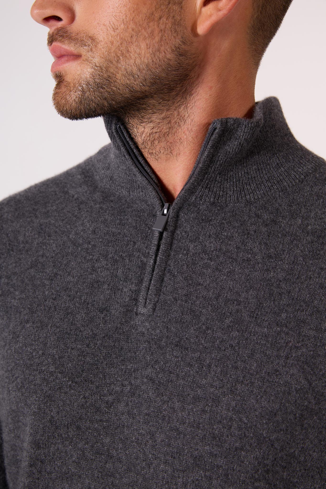 GREG pull camionneur anthracite chiné 100% cachemire