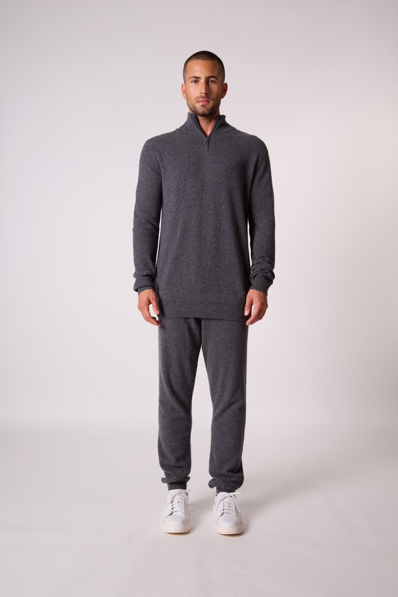 greg pull camionneur anthracite chiné 100% cachemire