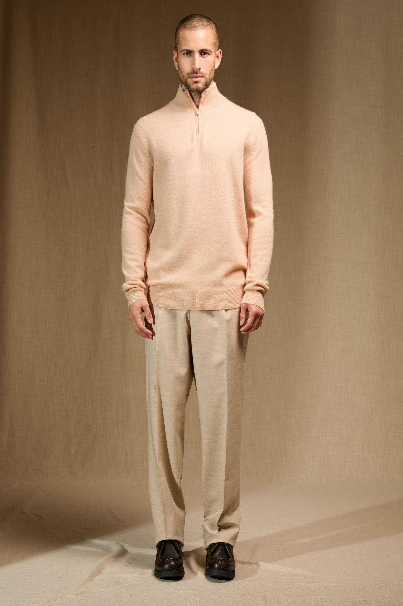 greg pull camionneur beige 100% cachemire