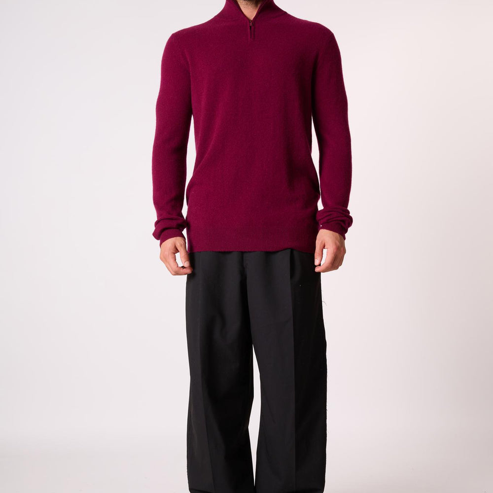 GREG pull camionneur bordeaux 100% cachemire