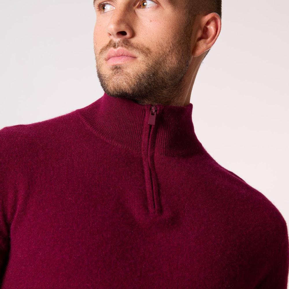 GREG pull camionneur bordeaux 100% cachemire