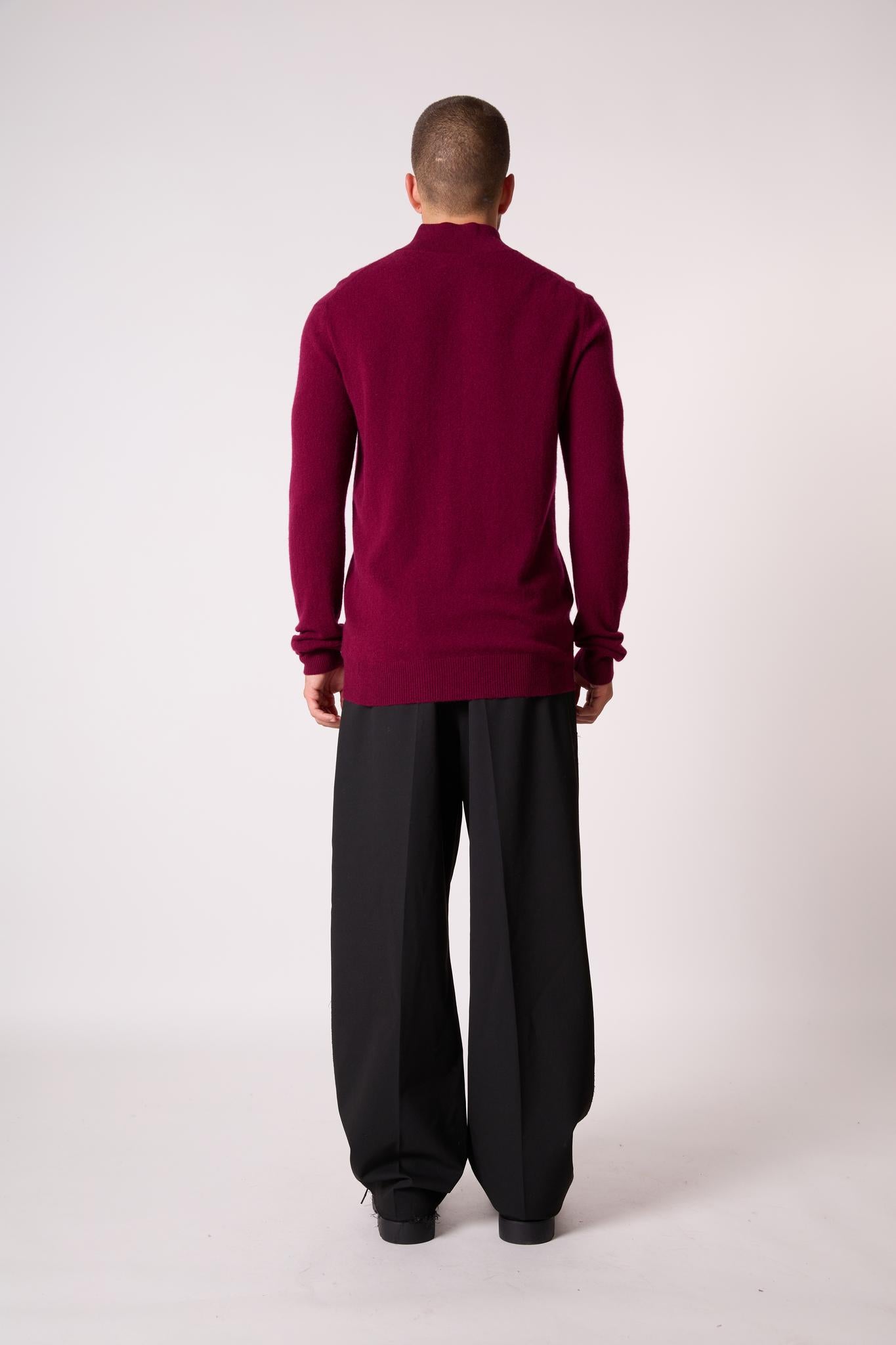 GREG pull camionneur bordeaux 100% cachemire