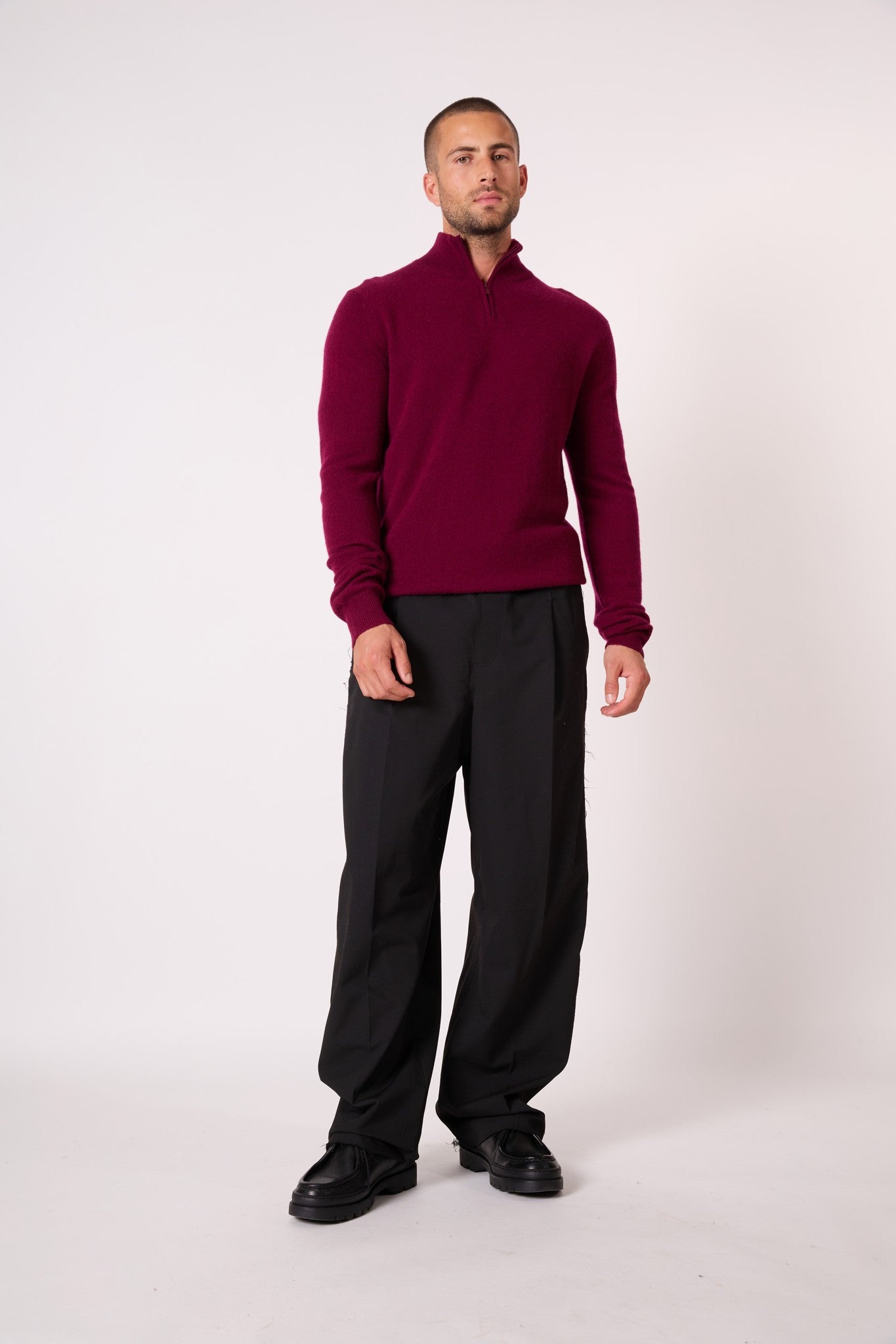 greg pull camionneur bordeaux 100% cachemire