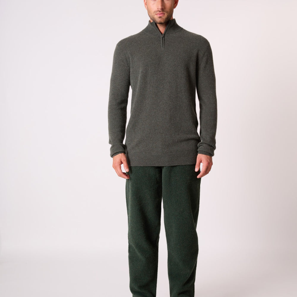 greg pull camionneur kaki chiné 100% cachemire