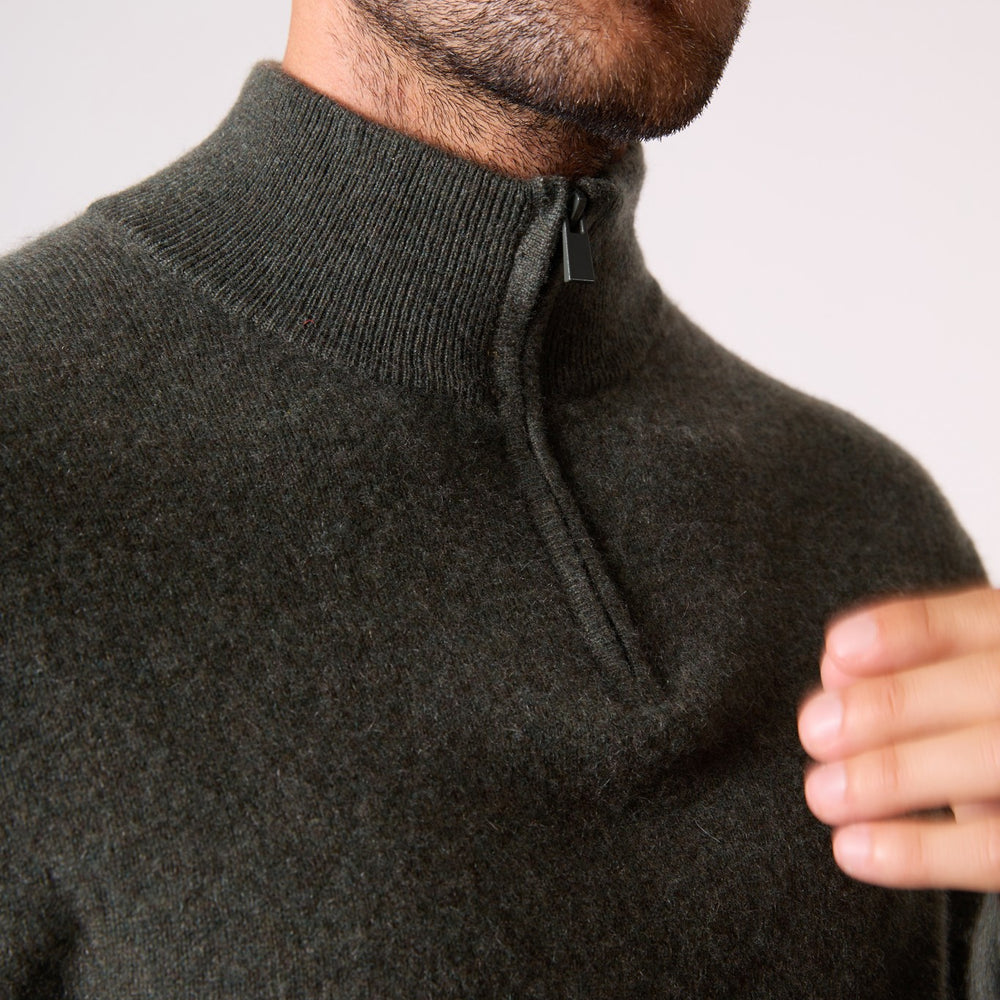 greg pull camionneur kaki chiné 100% cachemire