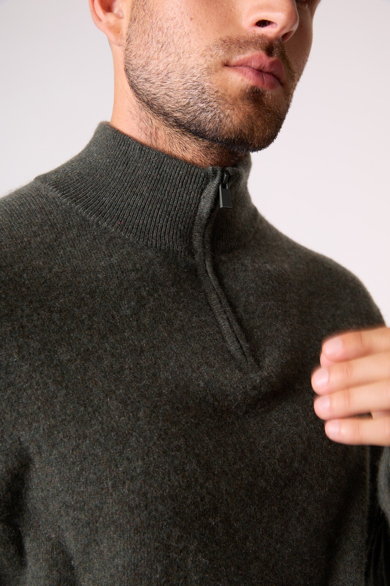 greg pull camionneur kaki chiné 100% cachemire