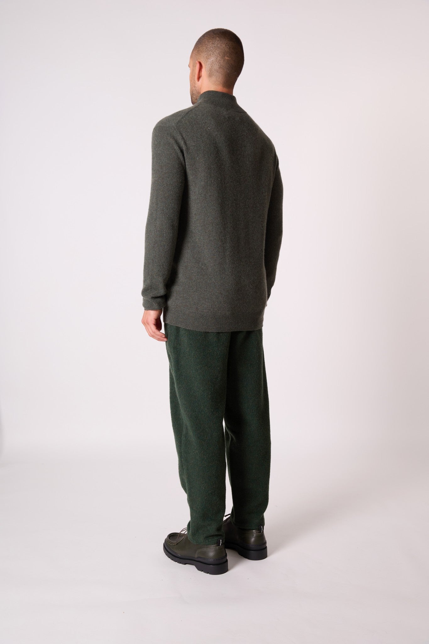 greg pull camionneur kaki chiné 100% cachemire