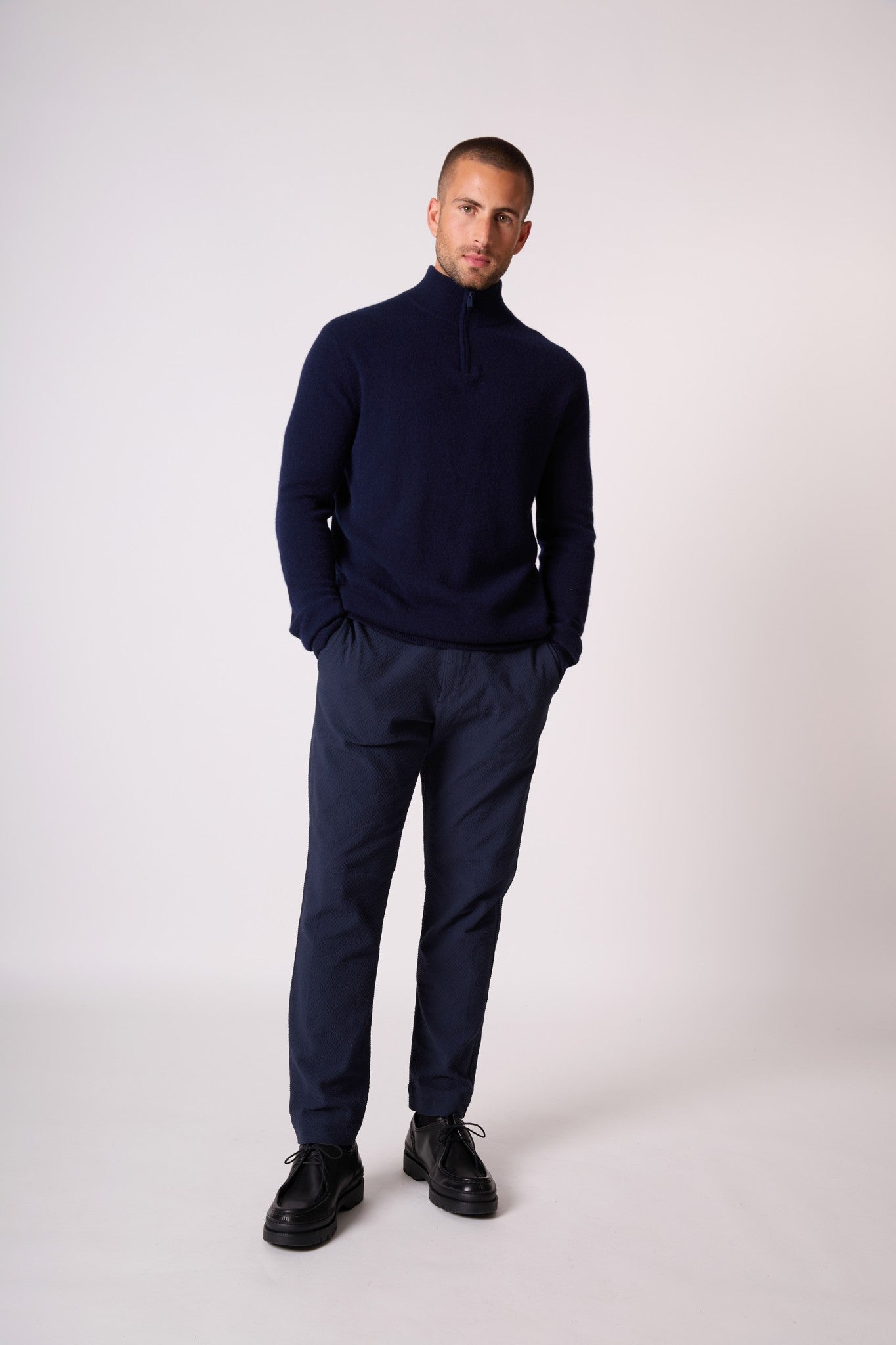 greg pull camionneur navy 100% cachemire