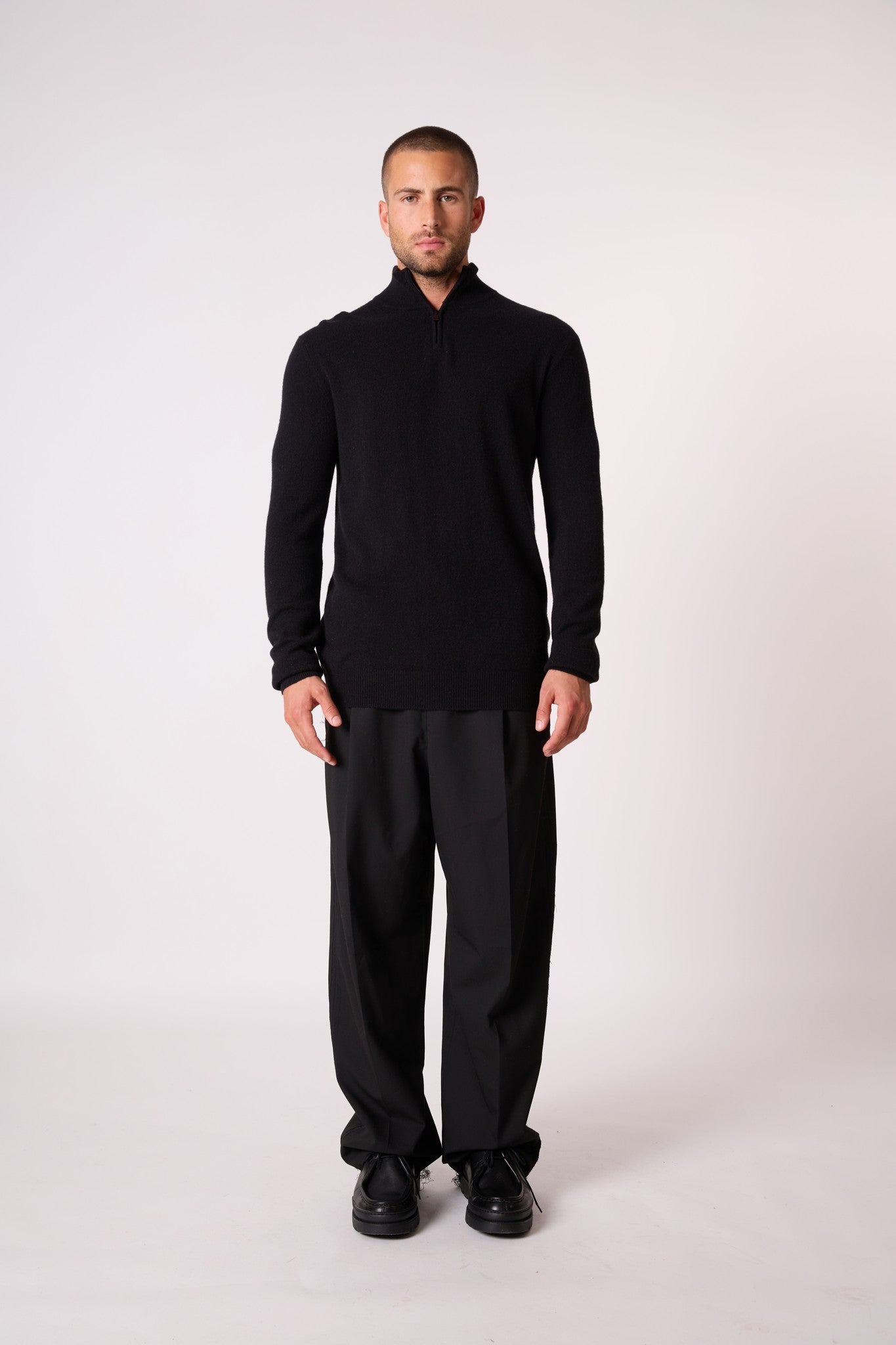 greg pull camionneur noir 100% cachemire