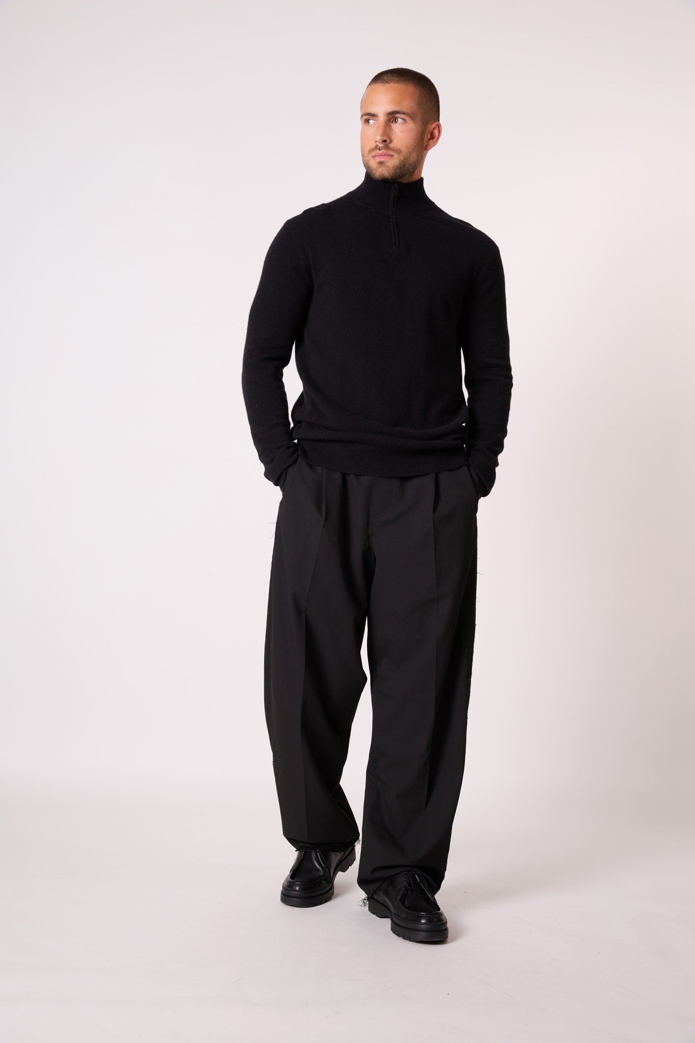 greg pull camionneur noir 100% cachemire