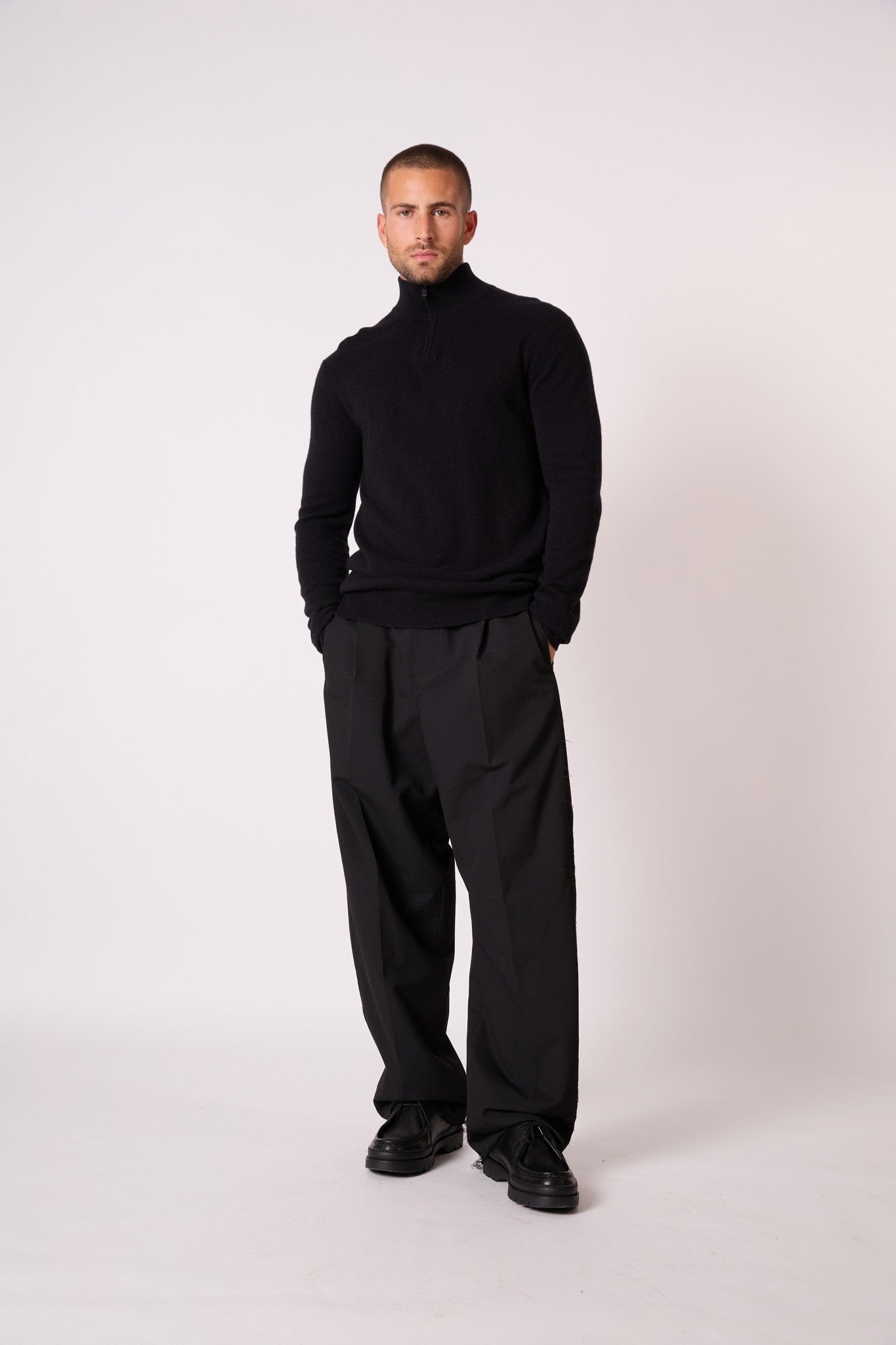 greg pull camionneur noir 100% cachemire