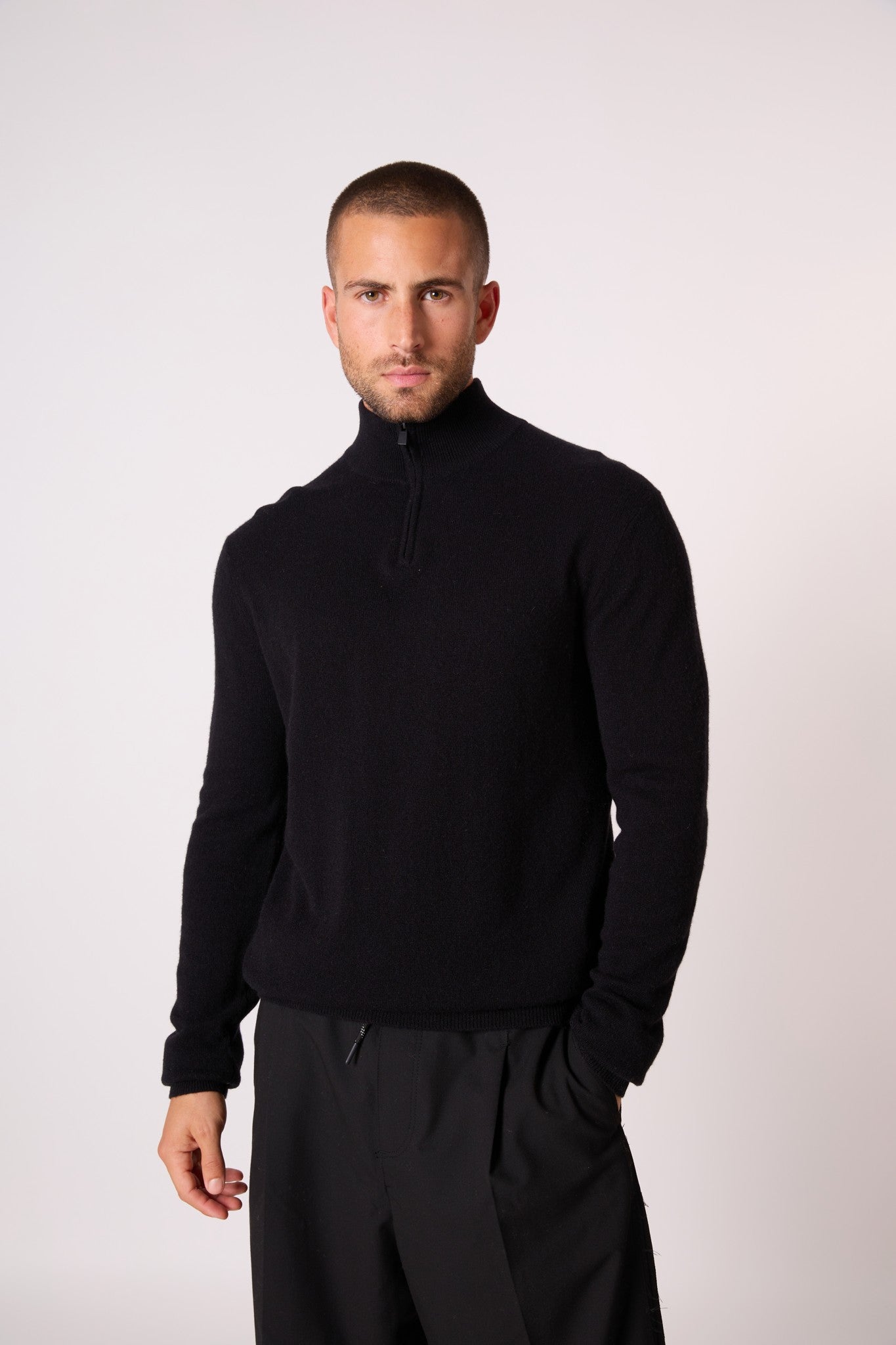 greg pull camionneur noir 100% cachemire