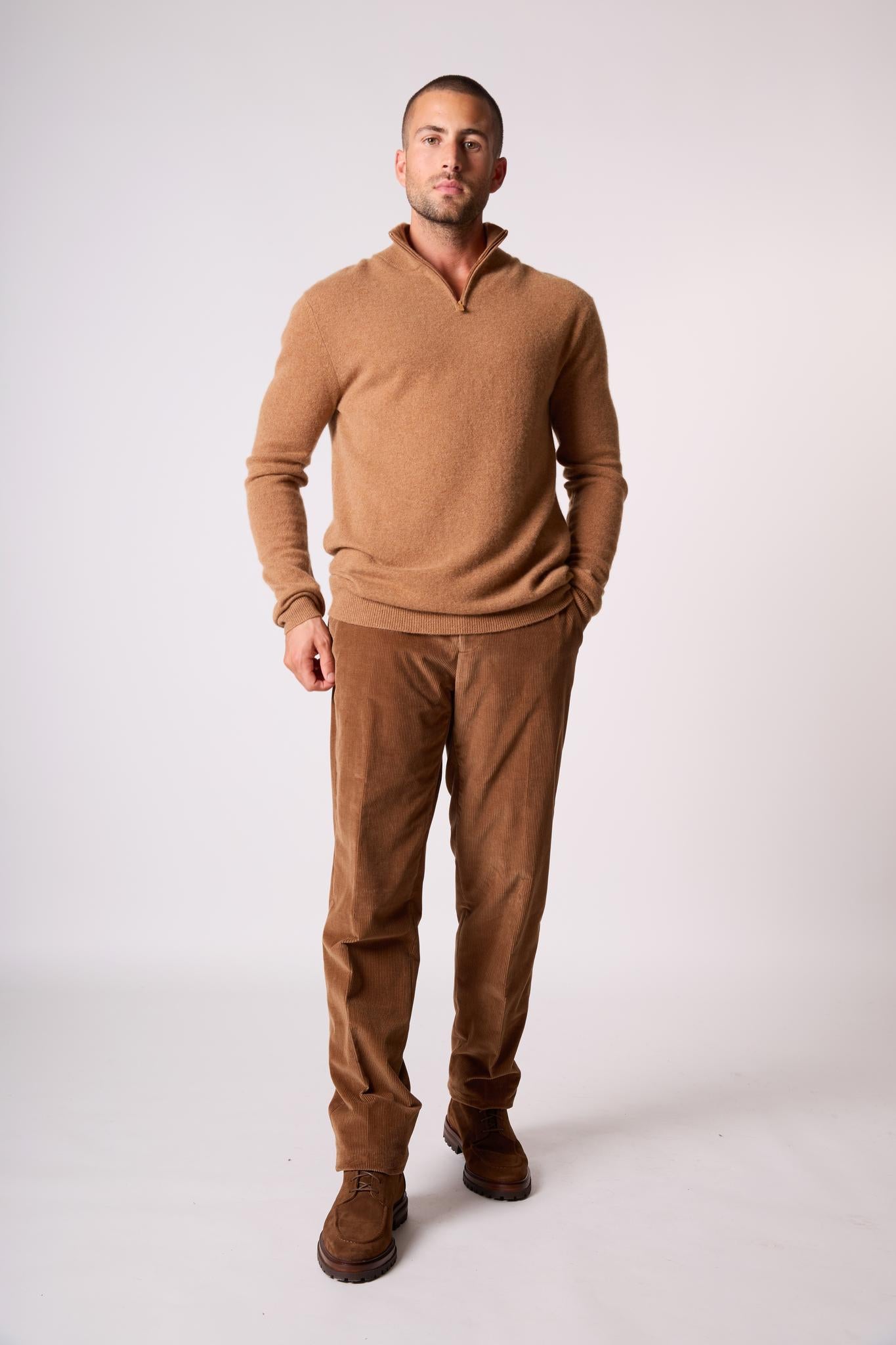 GREG pull camionneur noisette 100% cachemire