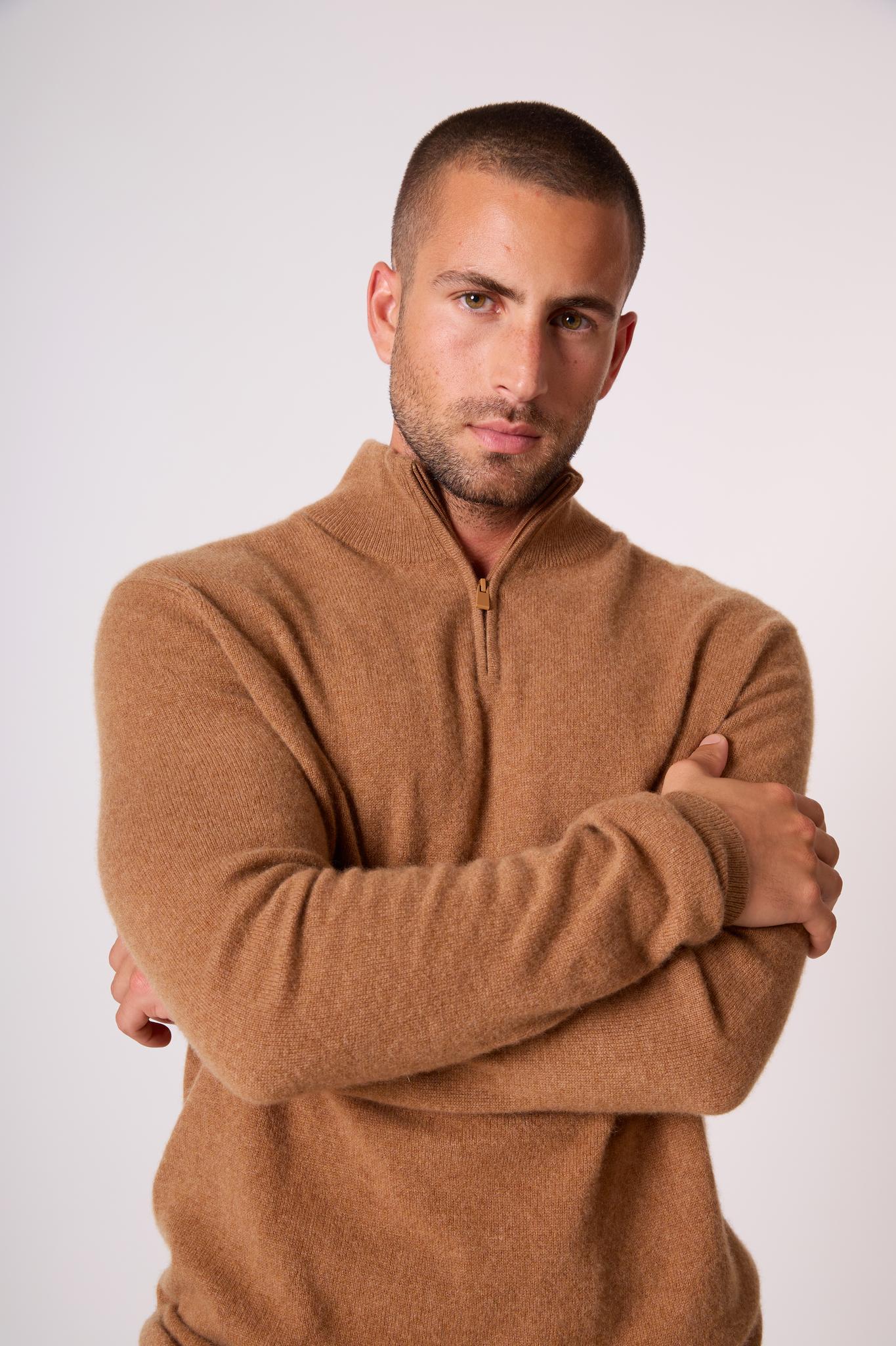 GREG pull camionneur noisette 100% cachemire