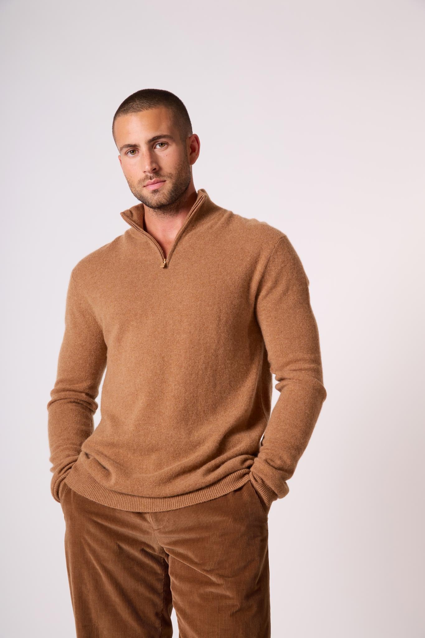 GREG pull camionneur noisette 100% cachemire