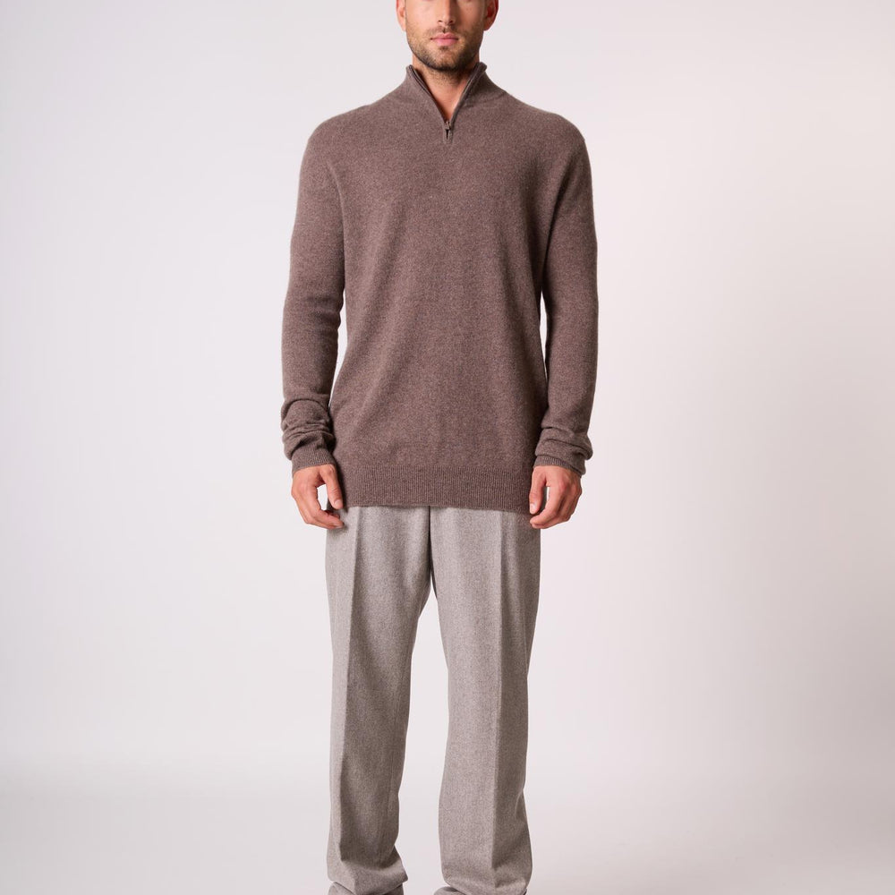 GREG pull camionneur taupe chiné 100% cachemire