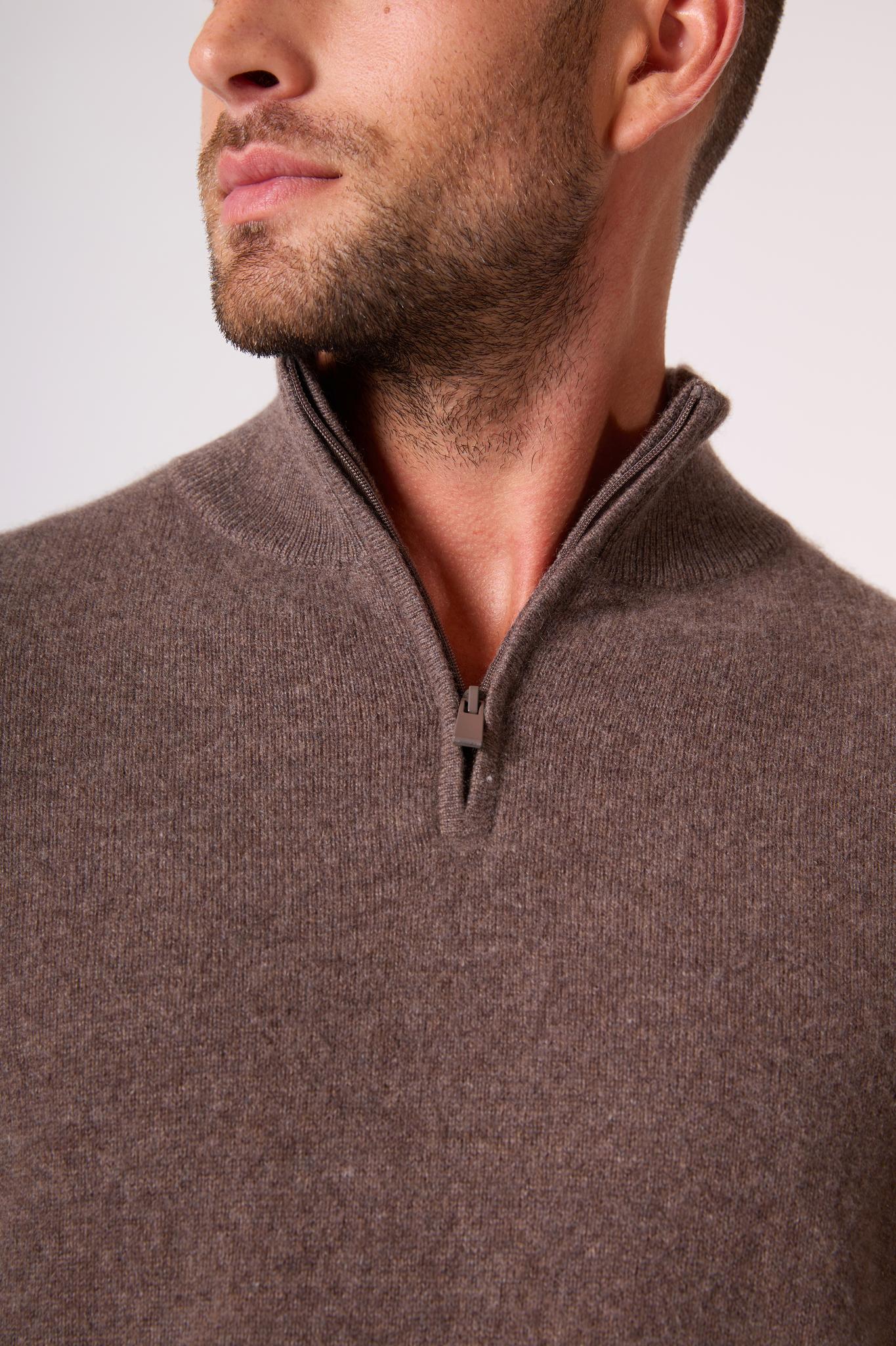 GREG pull camionneur taupe chiné 100% cachemire