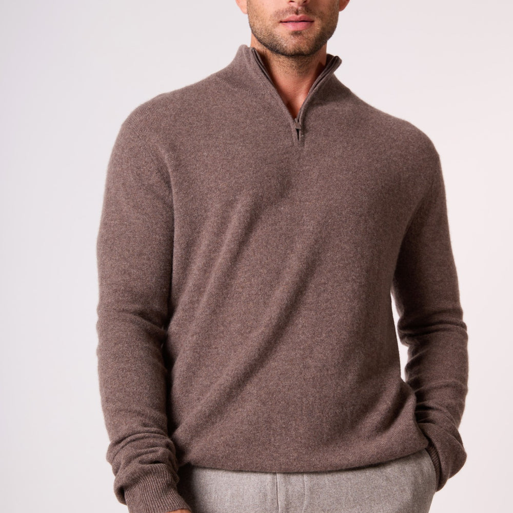 greg pull camionneur taupe chiné 100% cachemire