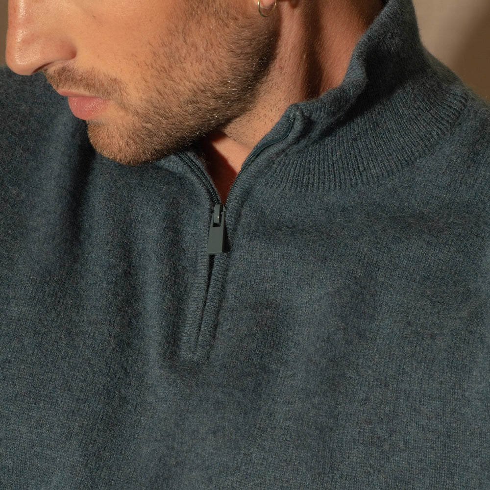 greg pull camionneur vert canard chiné 100% cachemire