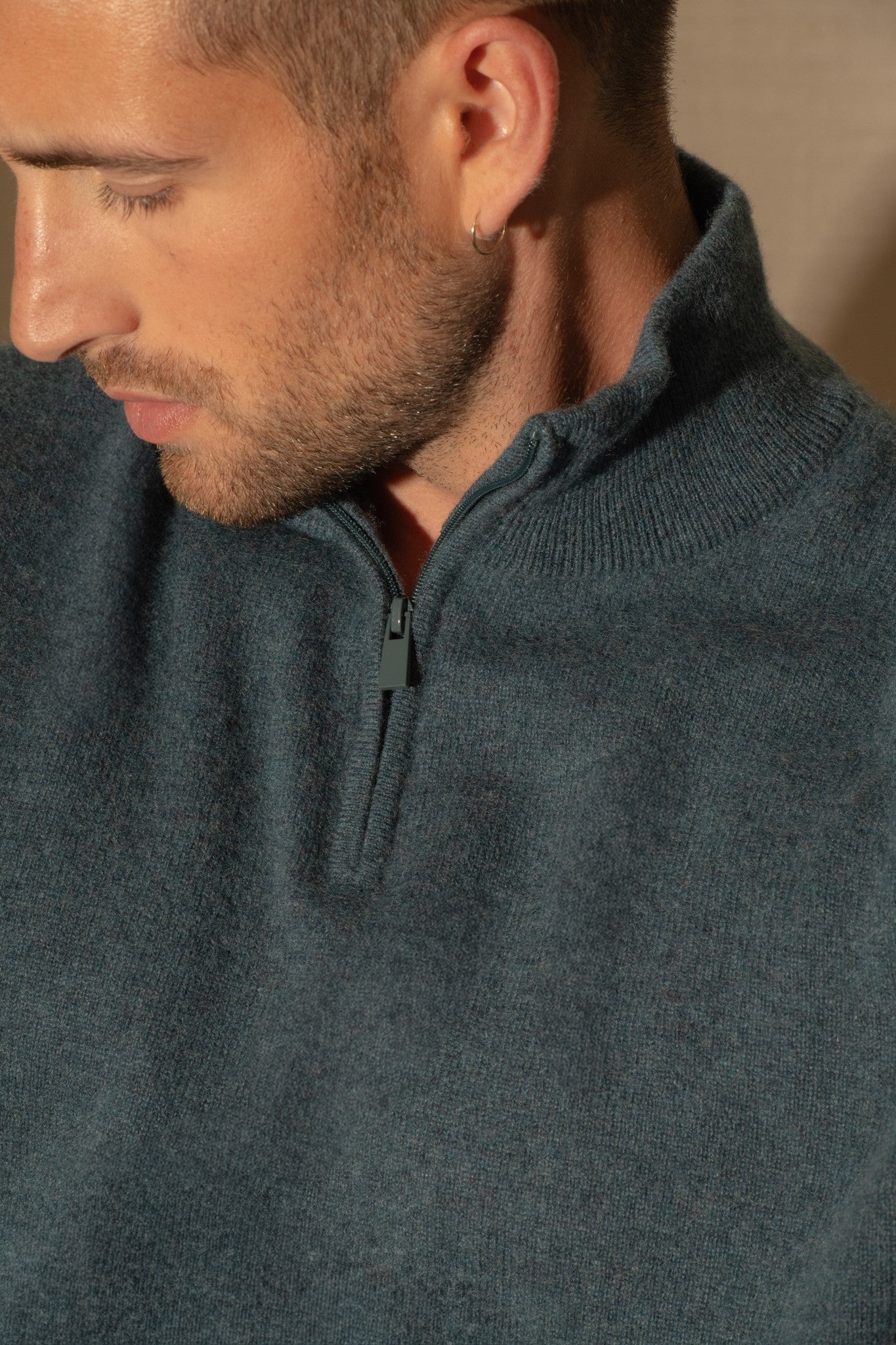 greg pull camionneur vert canard chiné 100% cachemire