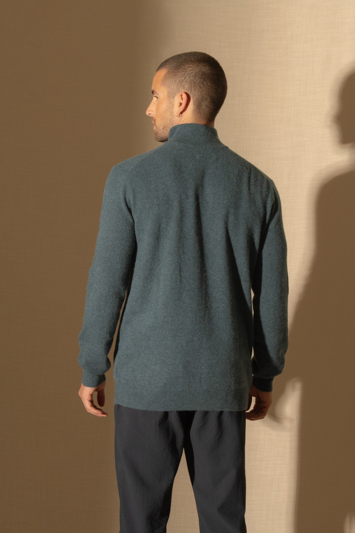 greg pull camionneur vert canard chiné 100% cachemire