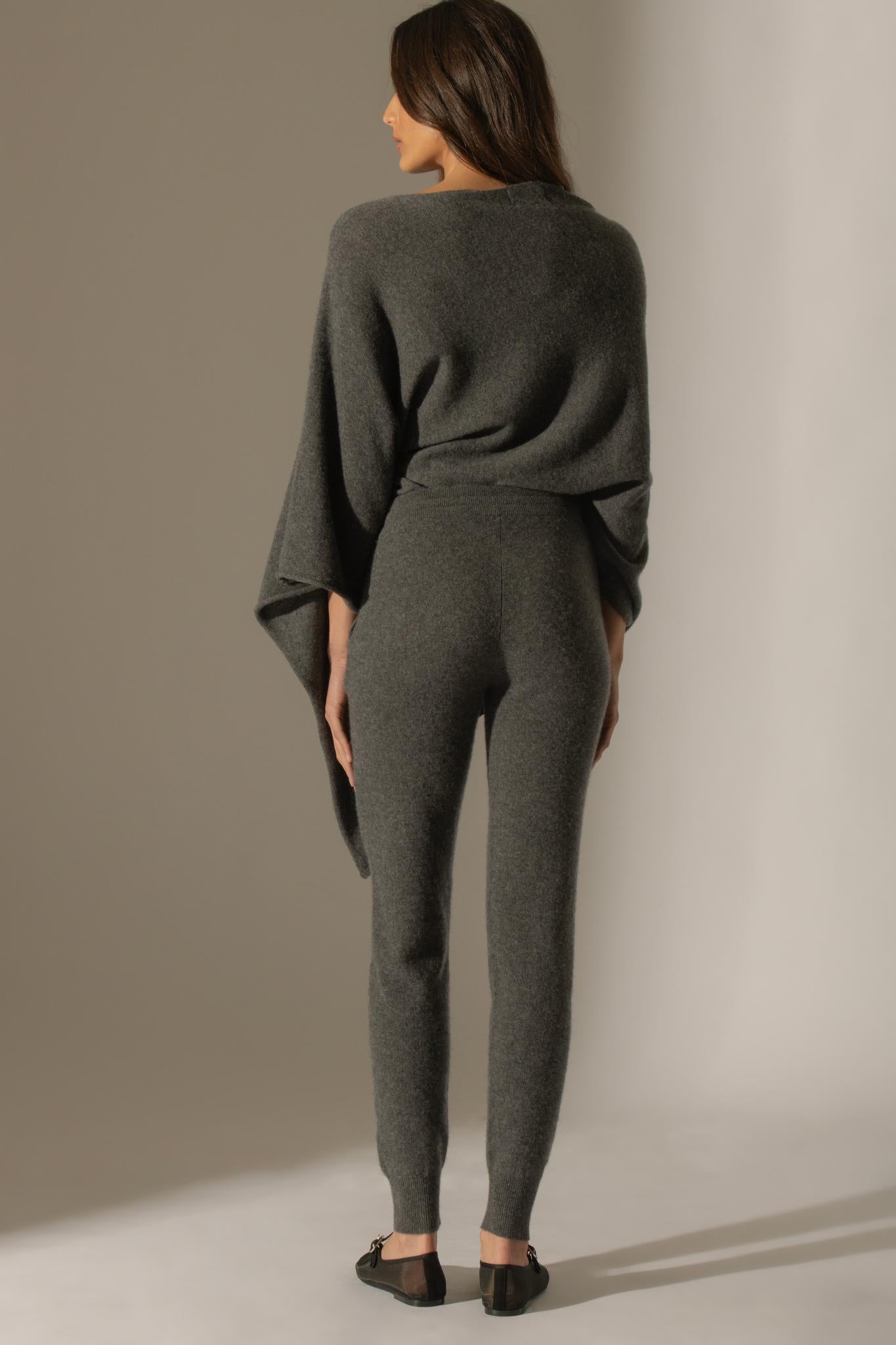 GWEN jogging anthracite chiné 100% cachemire