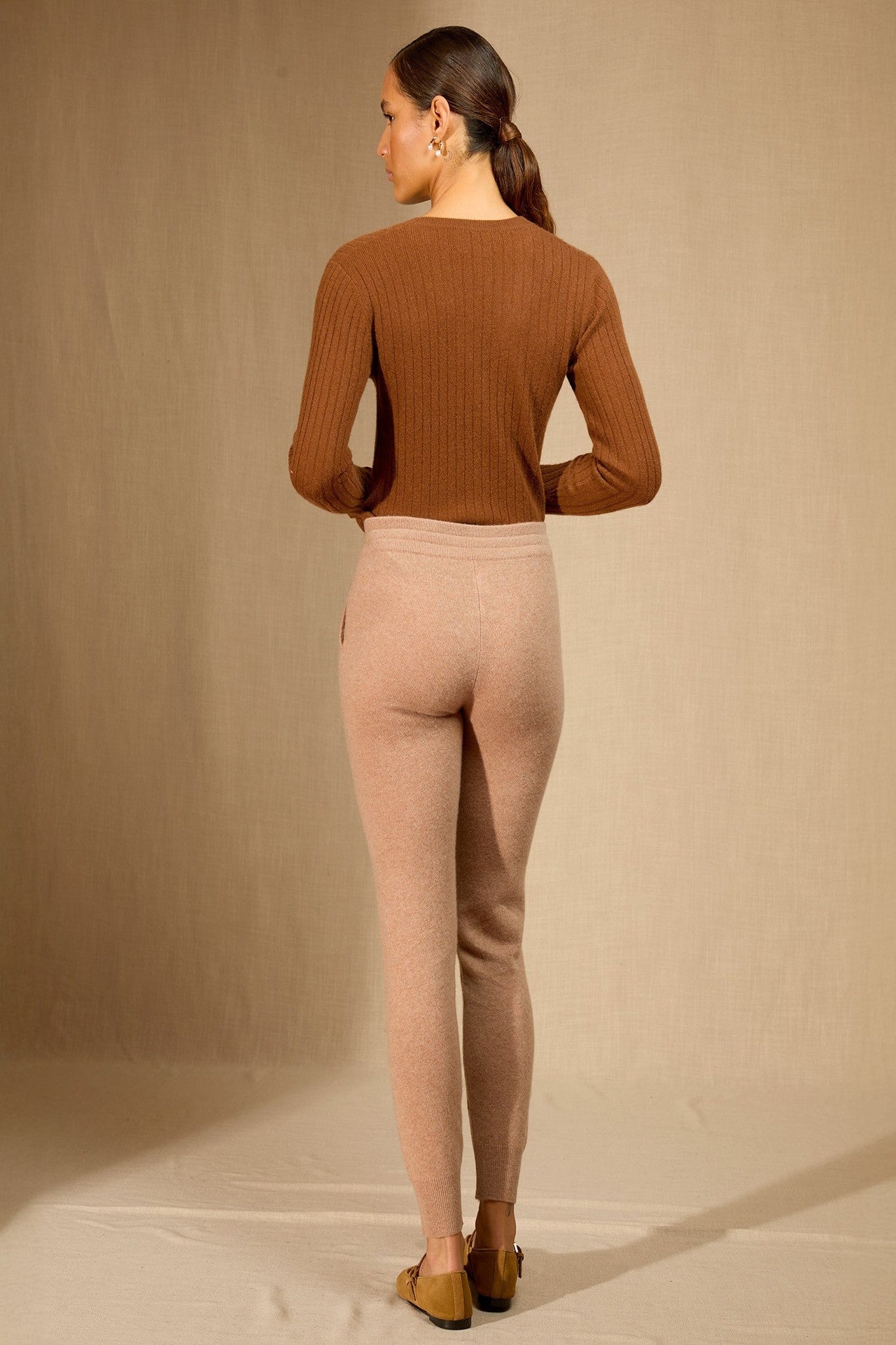 gwen jogging camel chiné 100% cachemire