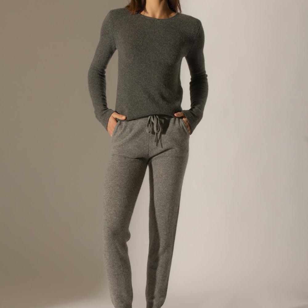 GWEN jogging flanelle chiné 100% cachemire
