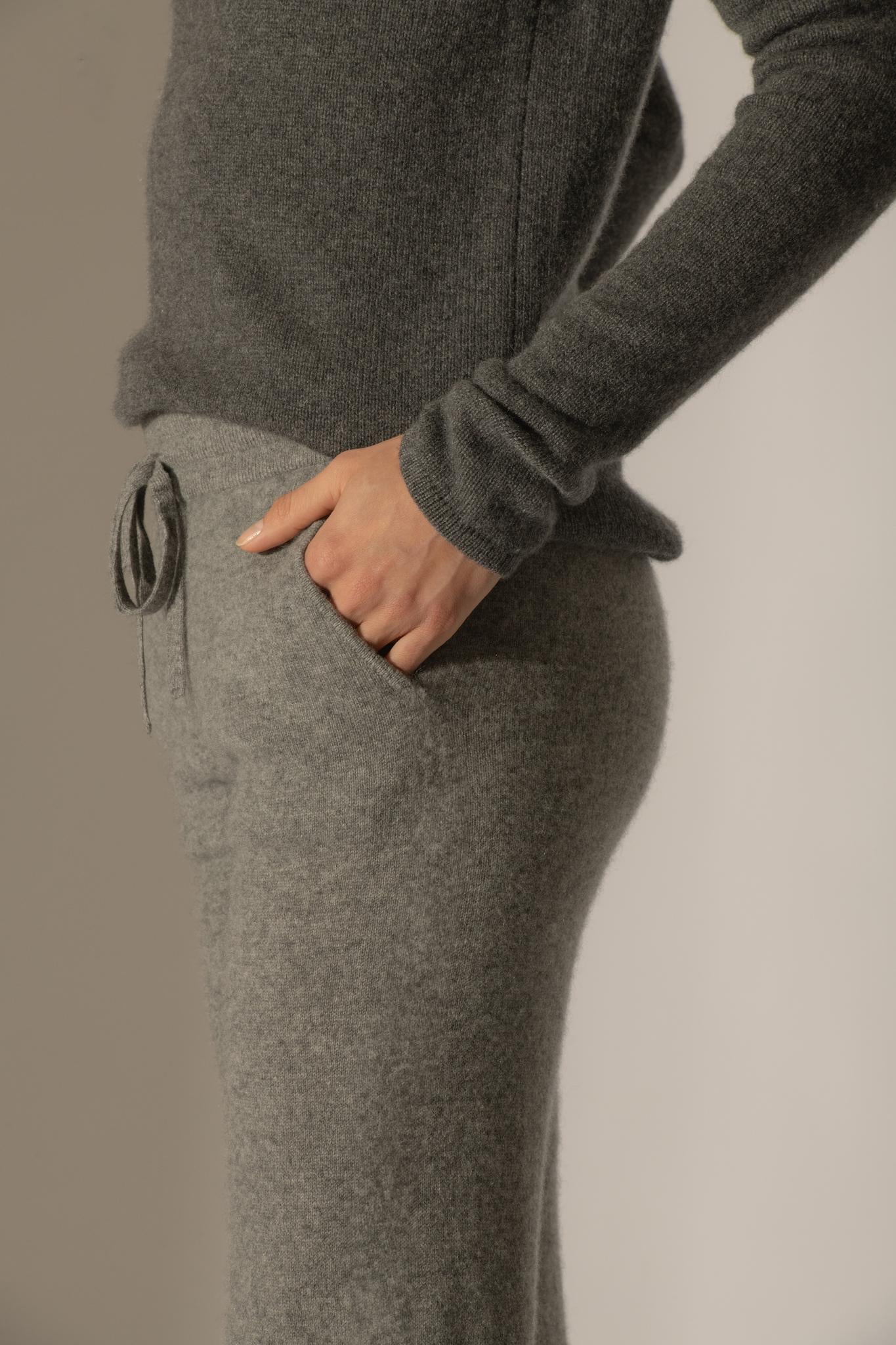 GWEN jogging flanelle chiné 100% cachemire