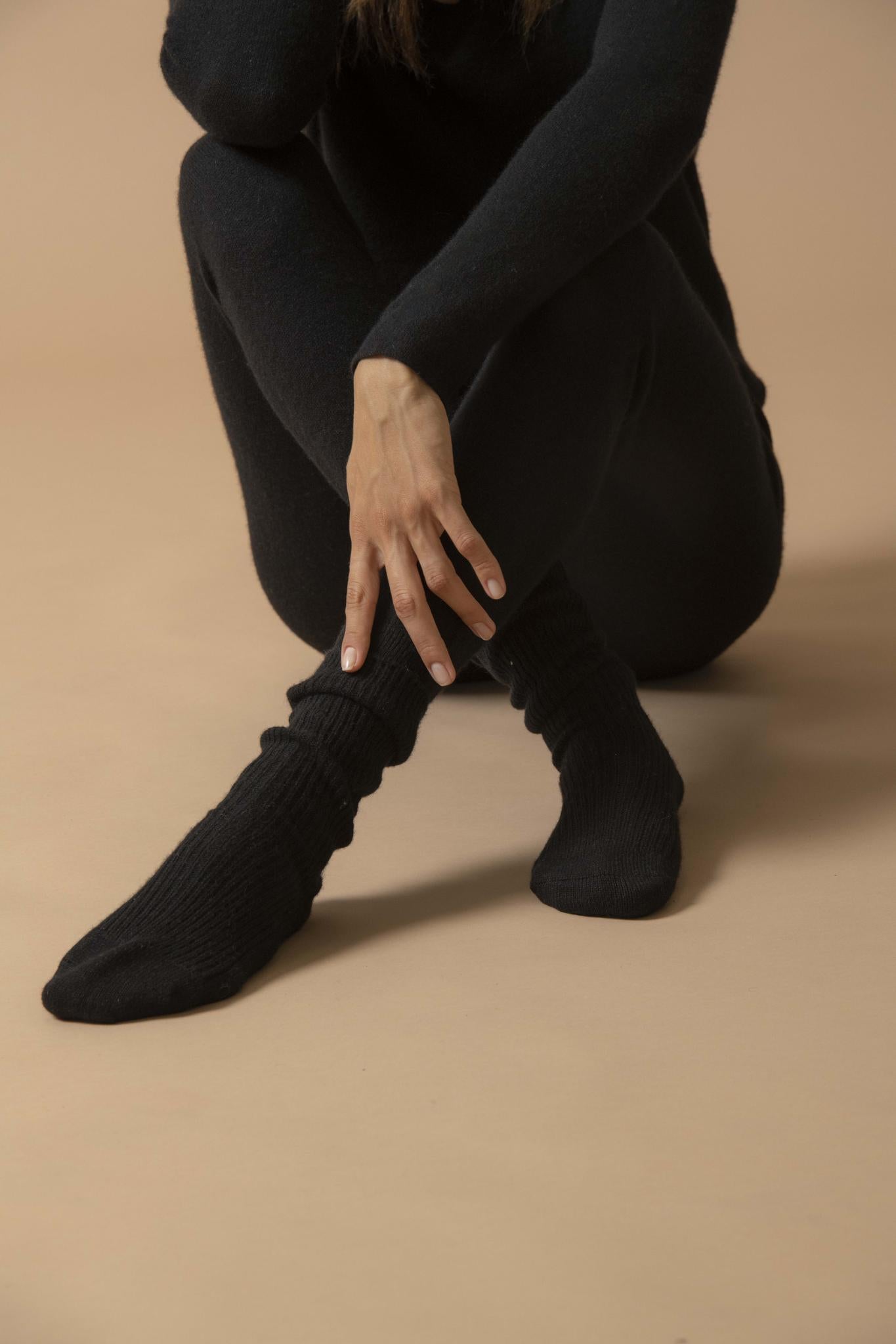 GWEN jogging noir 100% cachemire