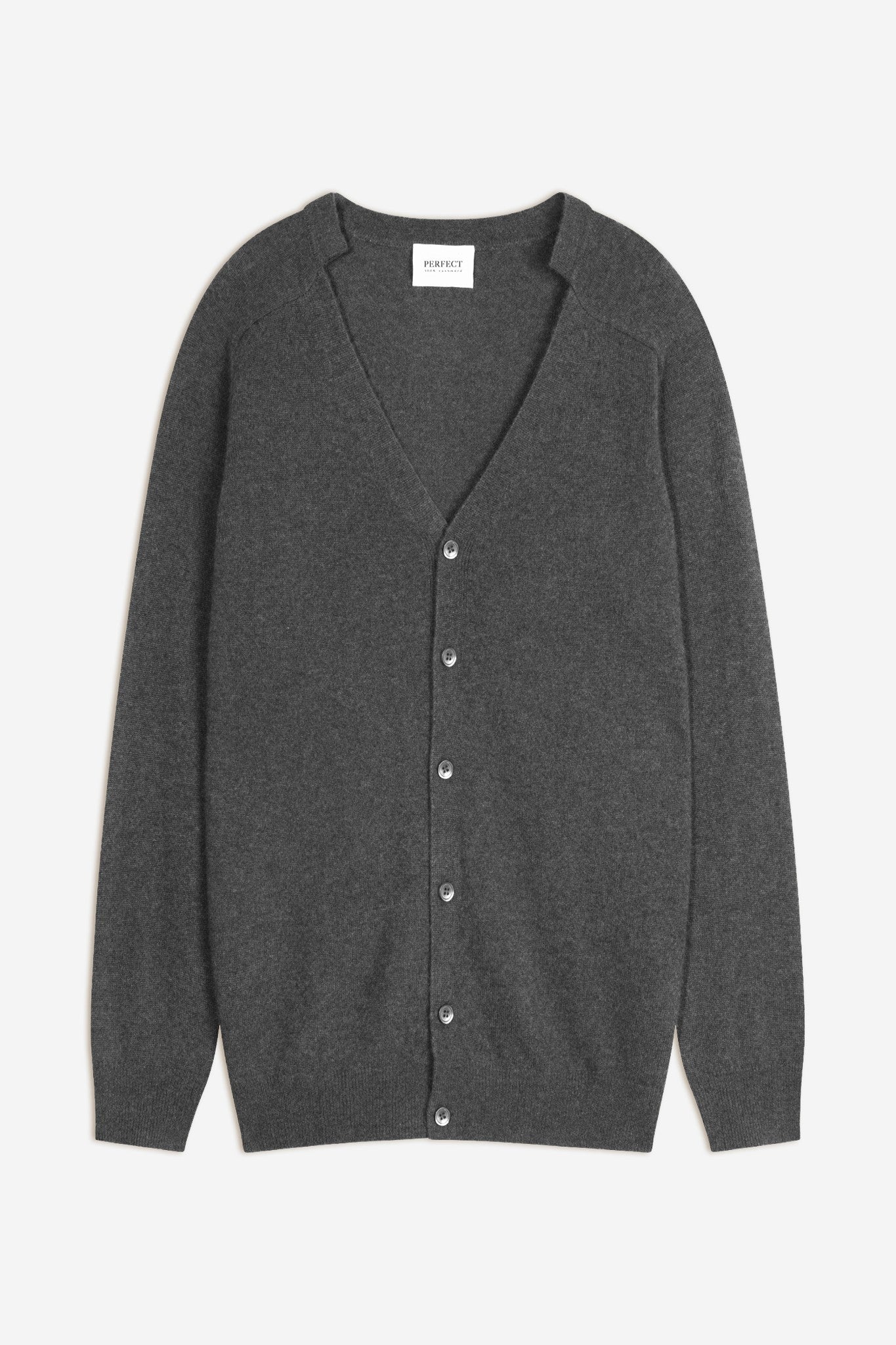 hayfield cardigan col v anthracite chiné 100% cachemire