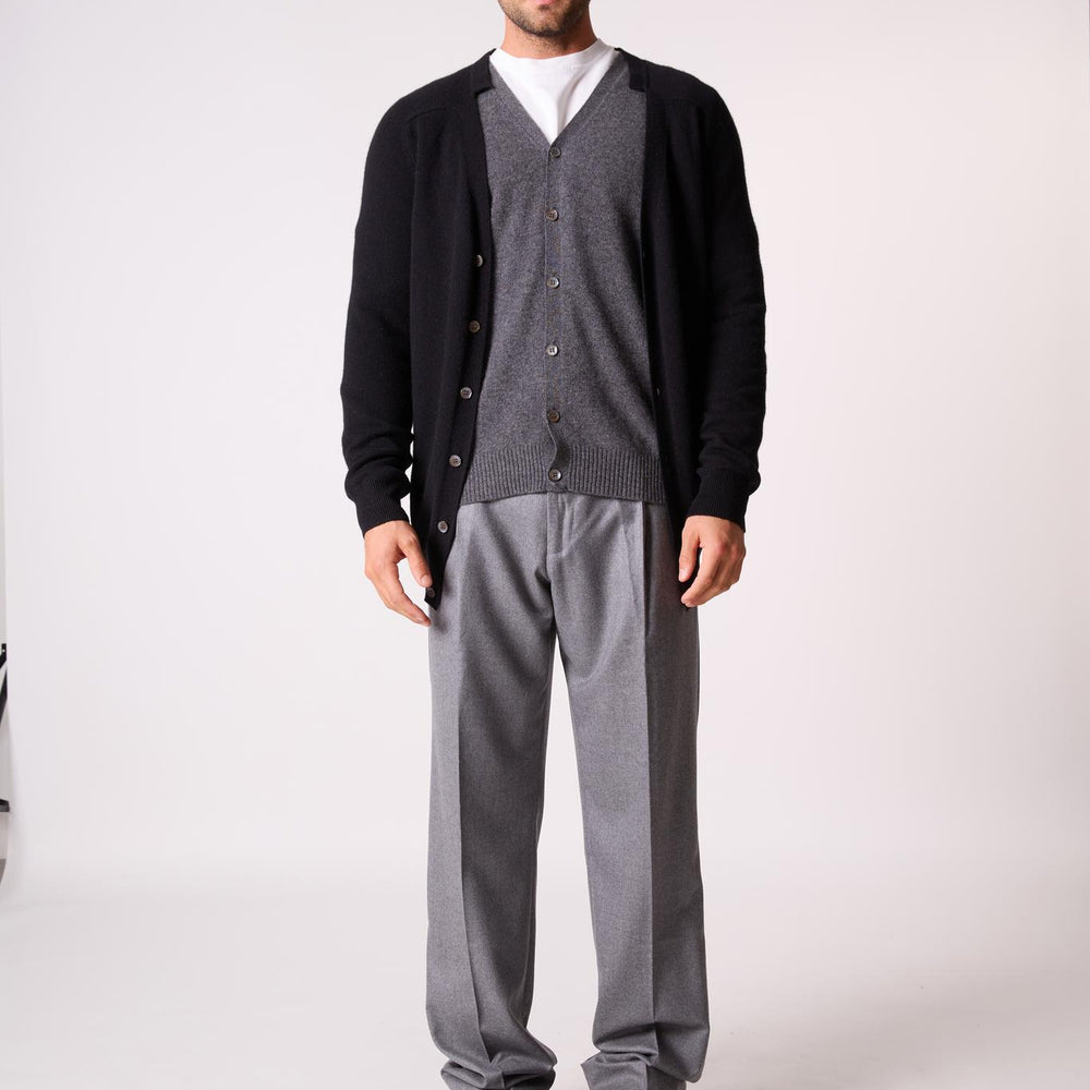 HAYFIELD cardigan col v noir 100% cachemire