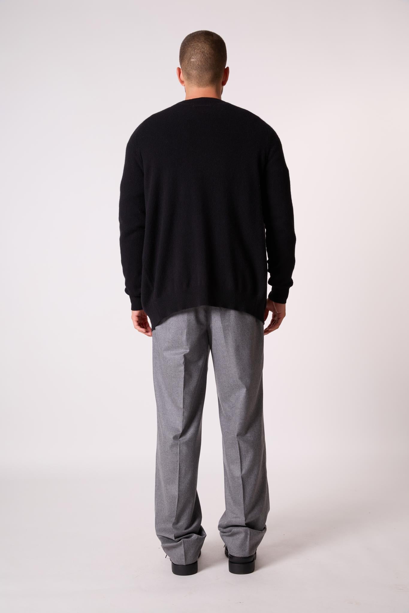 HAYFIELD cardigan col v noir 100% cachemire