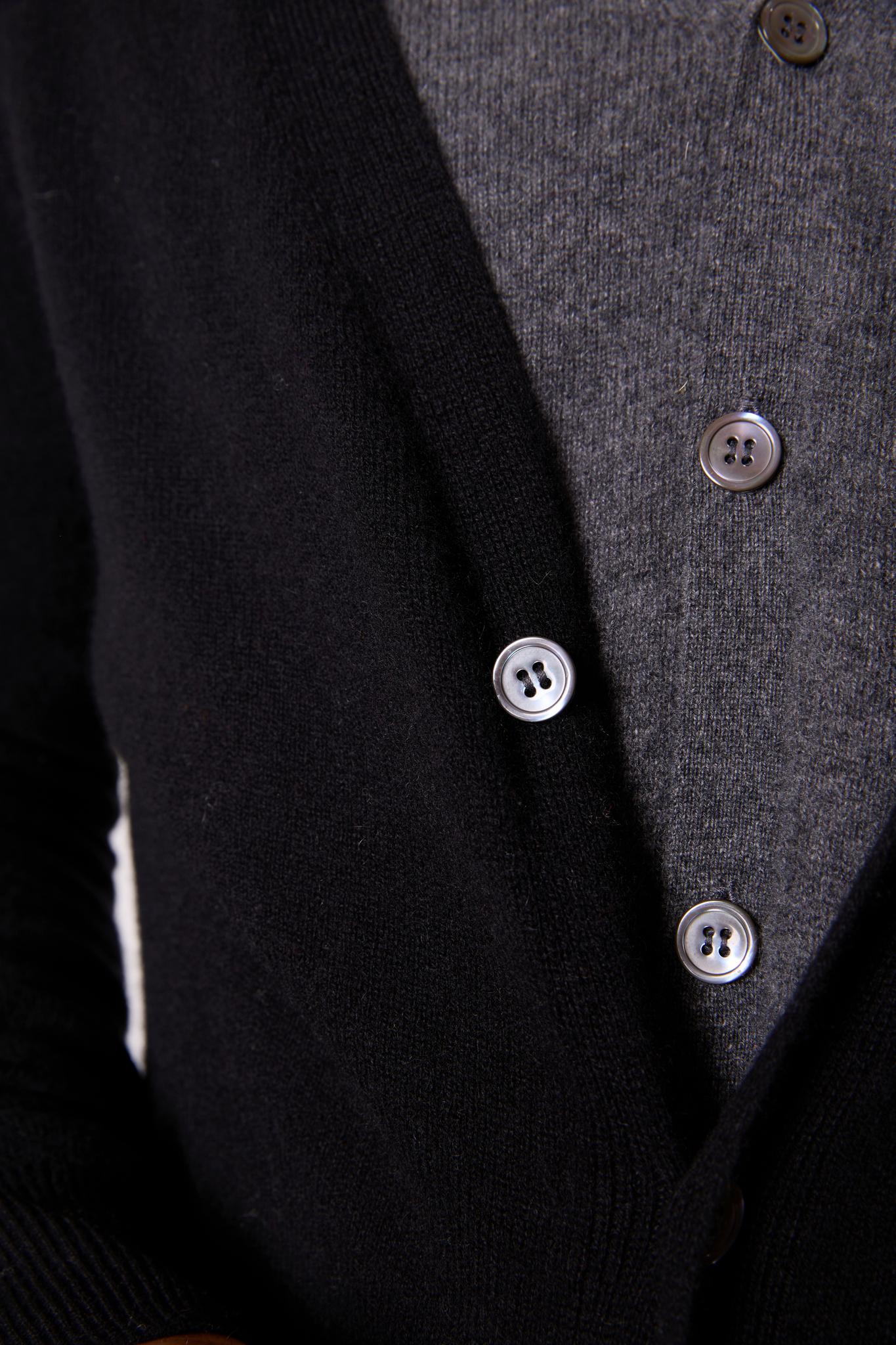 HAYFIELD cardigan col v noir 100% cachemire