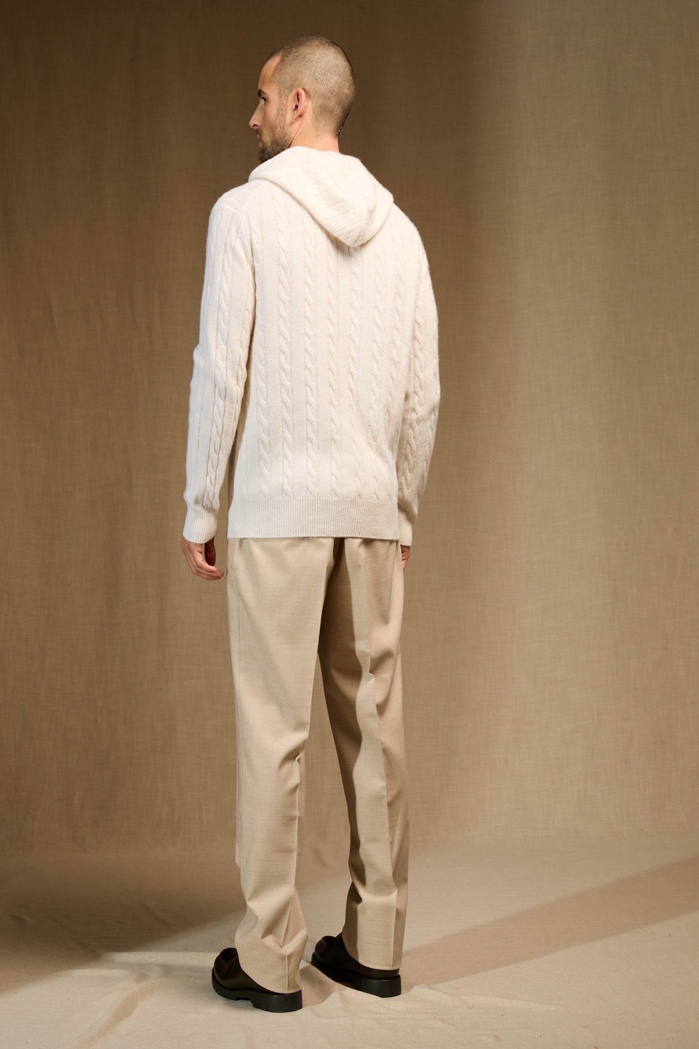 james gilet zippé capuche 4 fils neige 100% cachemire