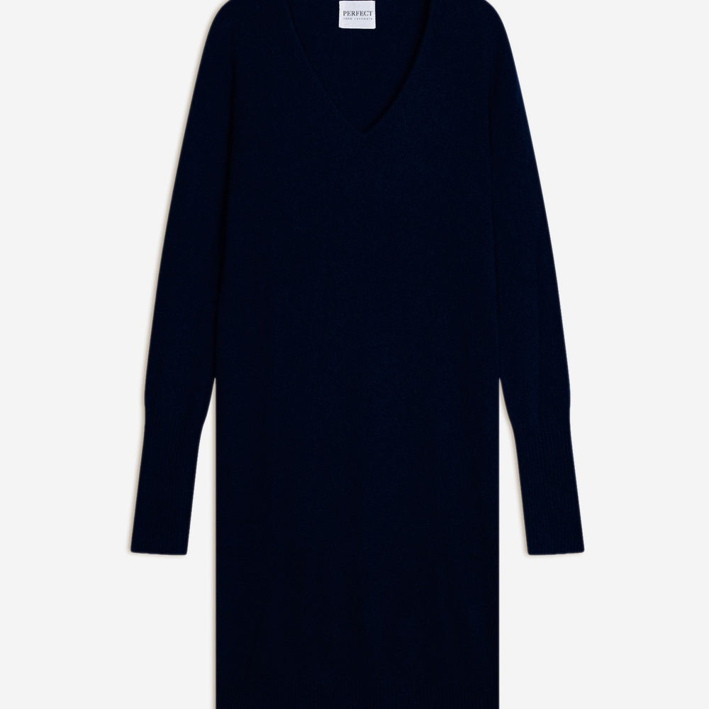 joy robe col v navy 100% cachemire