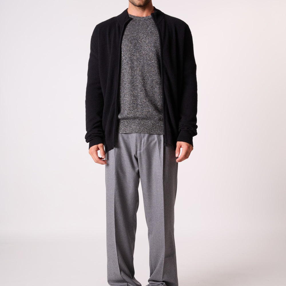 jules gilet zippé col montant noir 100% cachemire